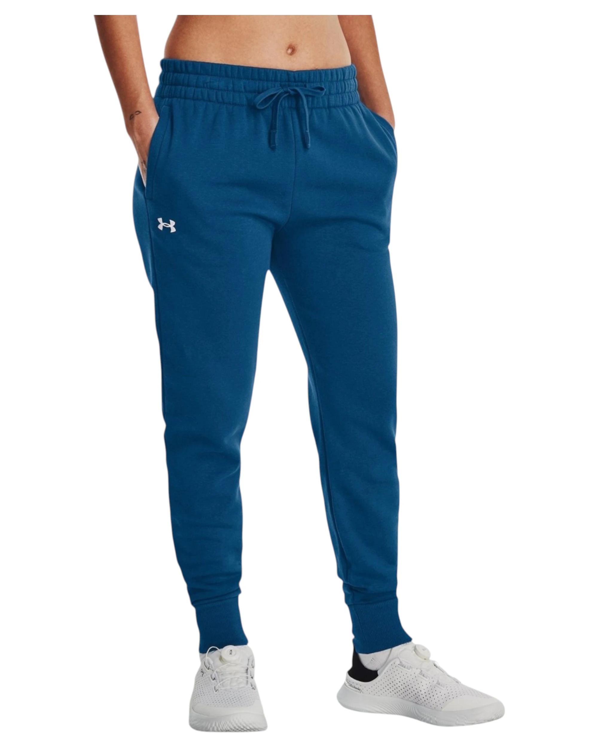 6 Under Armour Womens Rival Fleece Jogger Pants Blue Trackies BLUE, 6 of 6