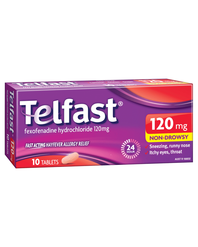 10 Pack Telfast Fexofenadine Hydrochloride 120mg Tab