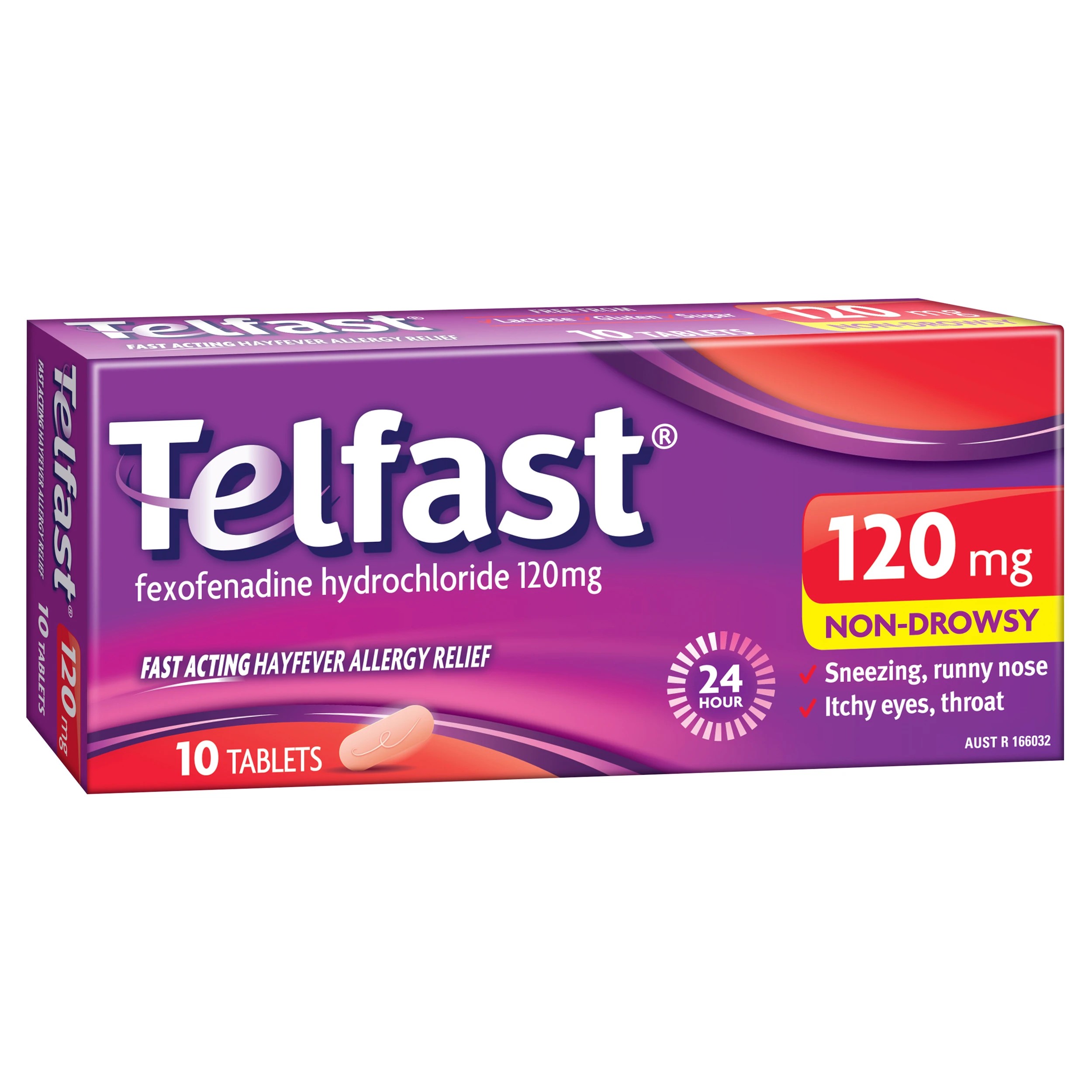 1 10 Pack Telfast Fexofenadine Hydrochloride 120mg Tablets, 1 of 10