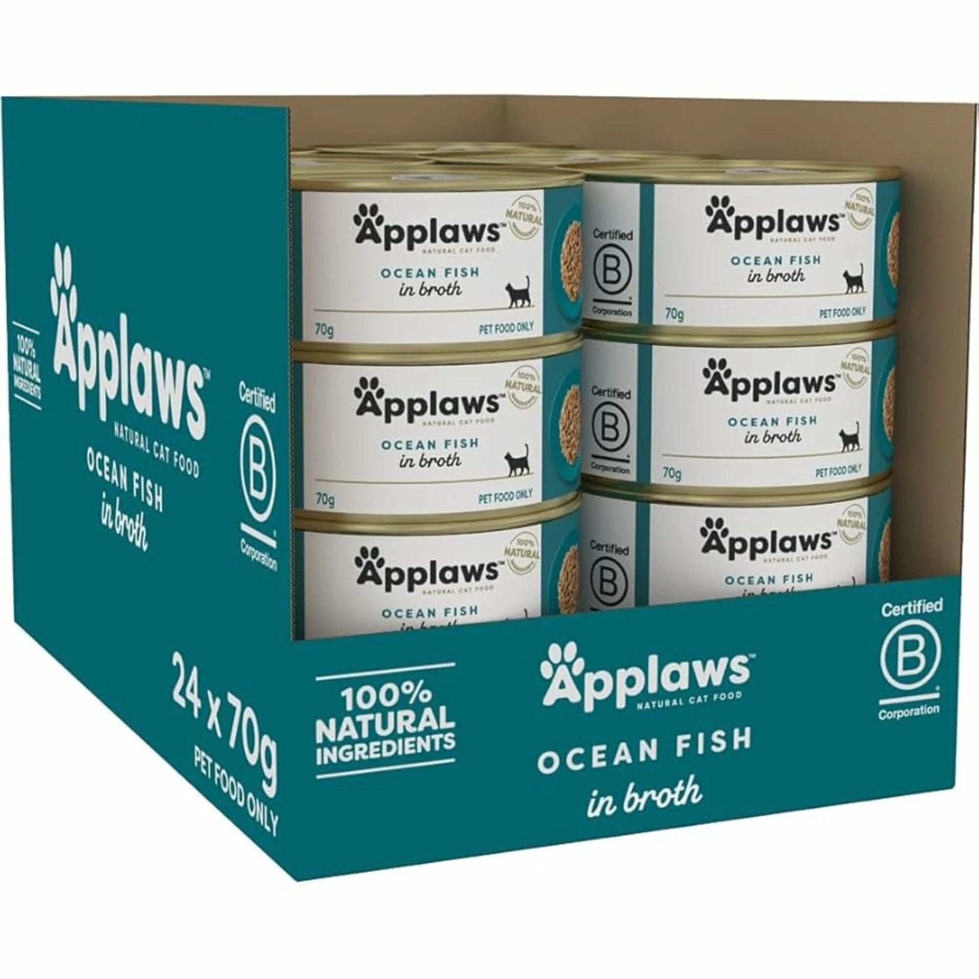 1 Applaws Cat Tin Ocean Fish 70g 24pk, 1 of 2