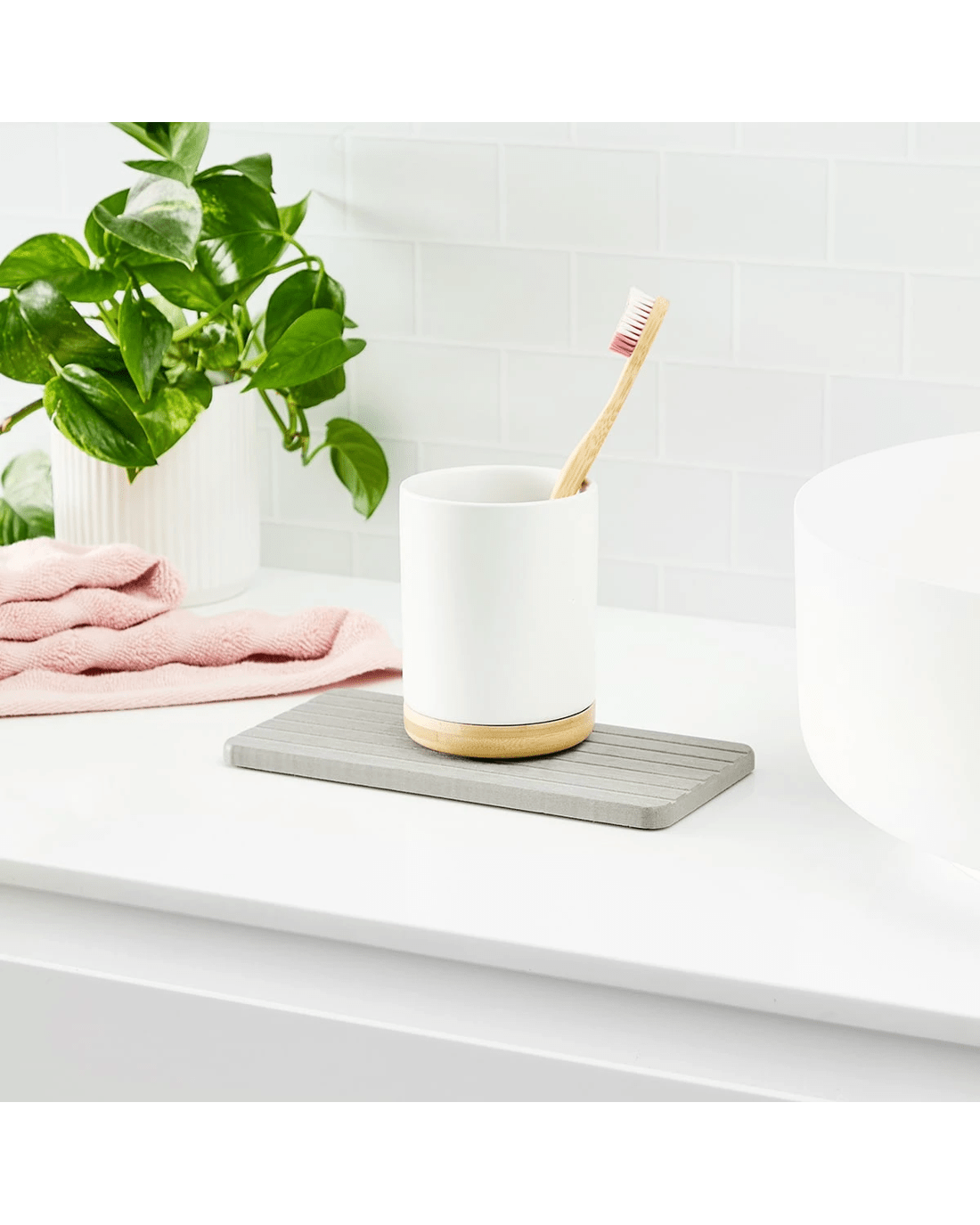 2 Stone Dry Bath Mat and Tray Set, 2 of 9