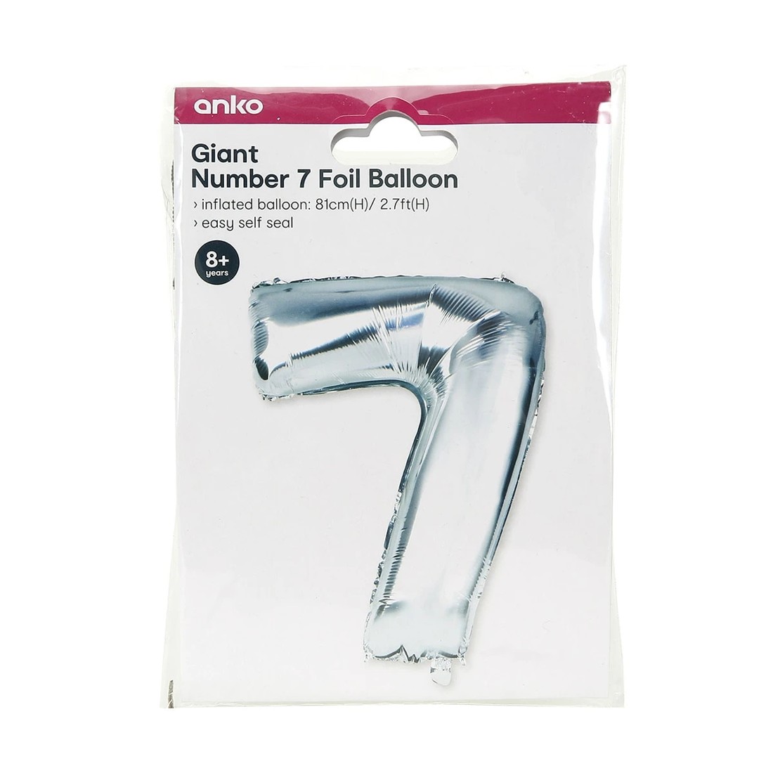 5 Giant Number 7 Foil Balloon, 5 of 5