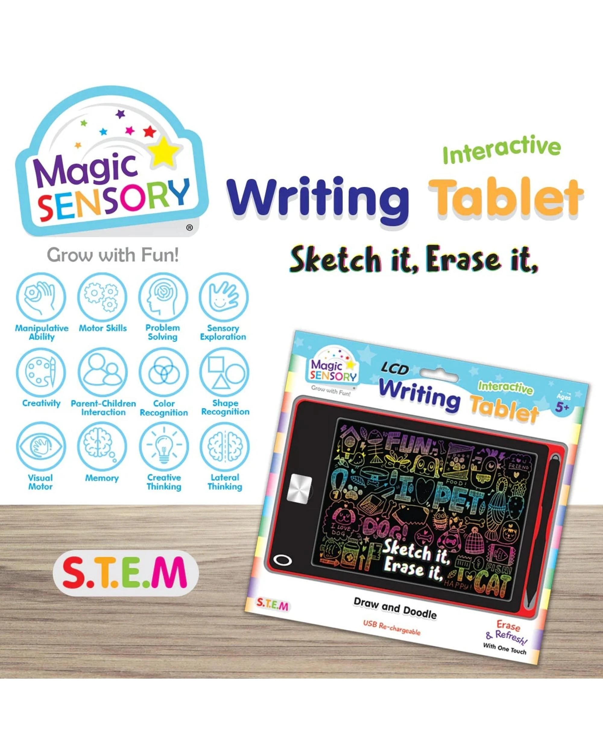 4 Magic Sensory Interactive LCD Writing Tablet - Red Pet - Red, 4 of 6