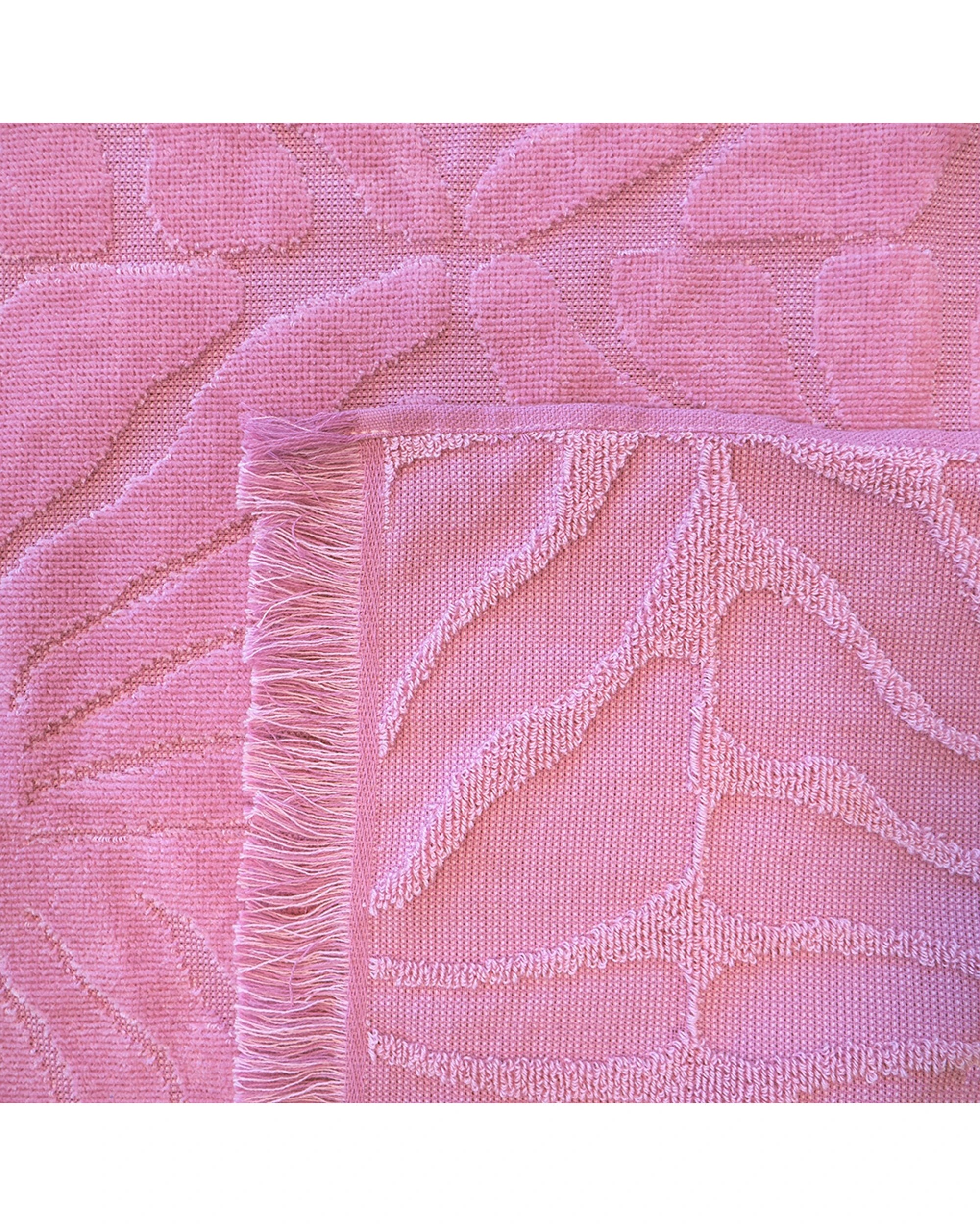 3 BAMBURY HiLo Cotton Beach Towel Dandy Soft Absorbent Natural Fring - Pink, 3 of 3