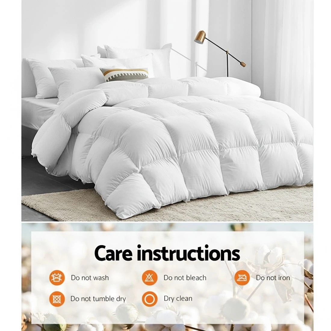 5 Giselle Bedding 700GSM Goose Down Feather Quilt King - King Bed - White, 5 of 8