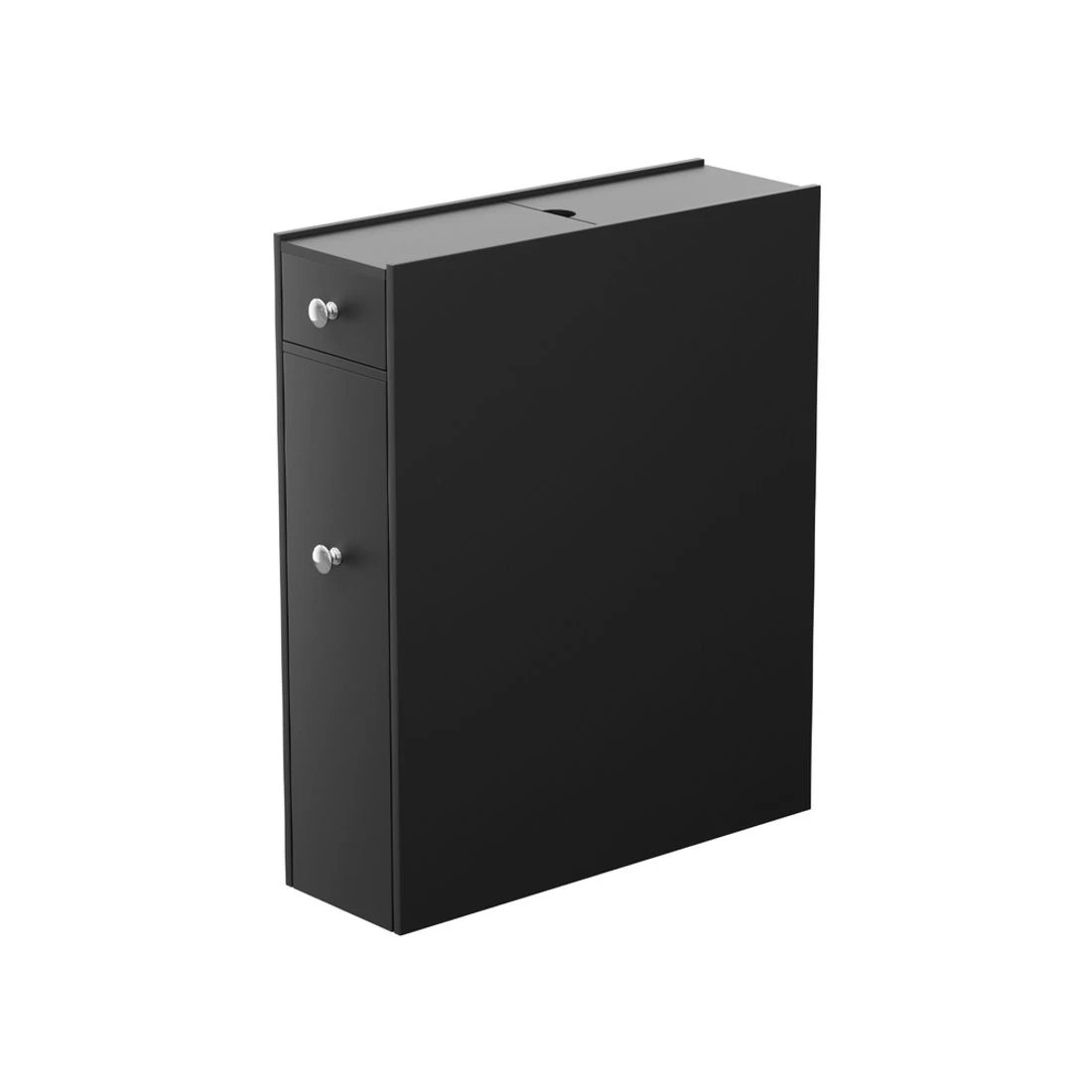 5 Artiss Bathroom Storage Cabinet Toilet Slim Tissue Box Caddy Holder Side Wooden - Black, 5 of 8