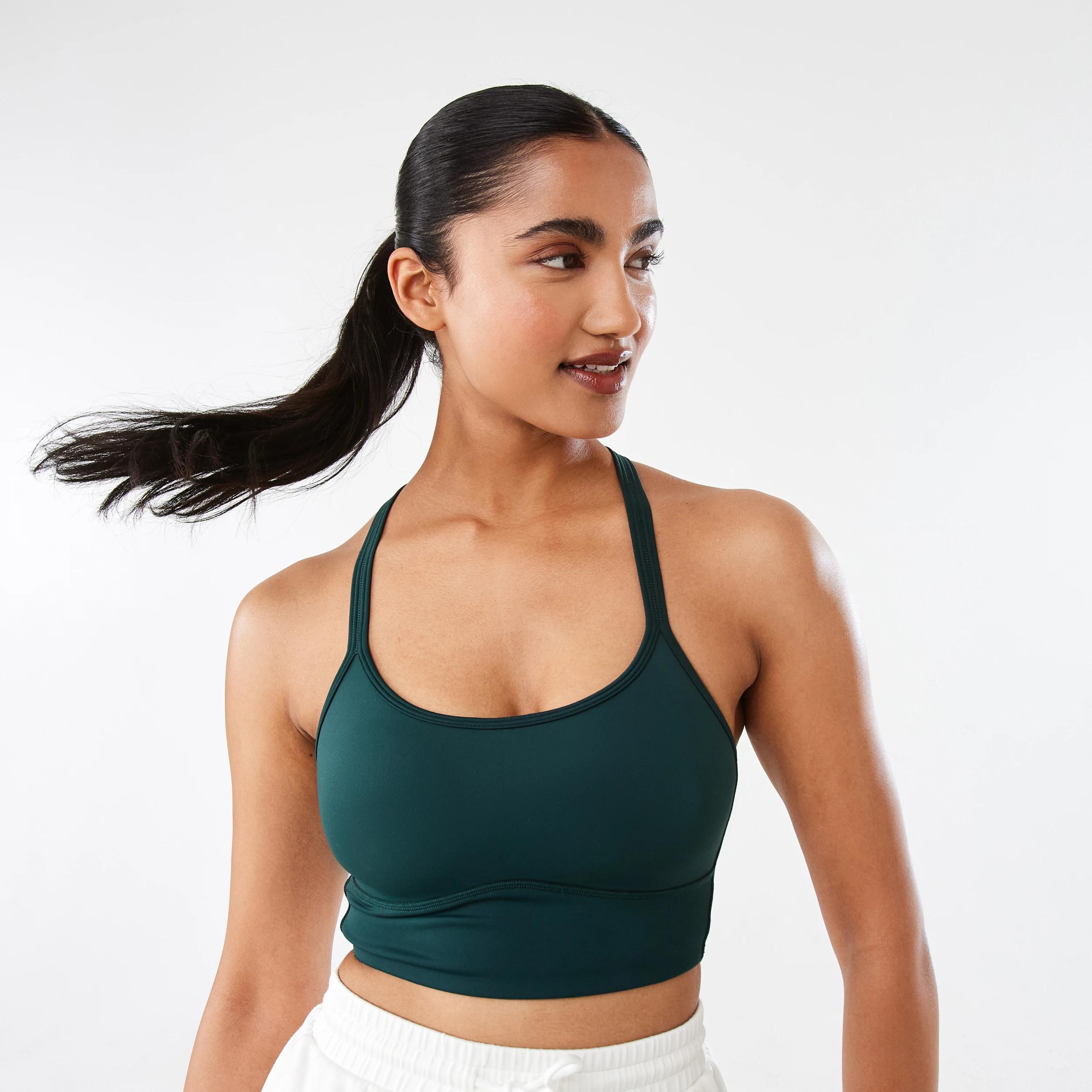 1 Active Womens Moulded Crop Top YUCCA GREEN, 1 of 8