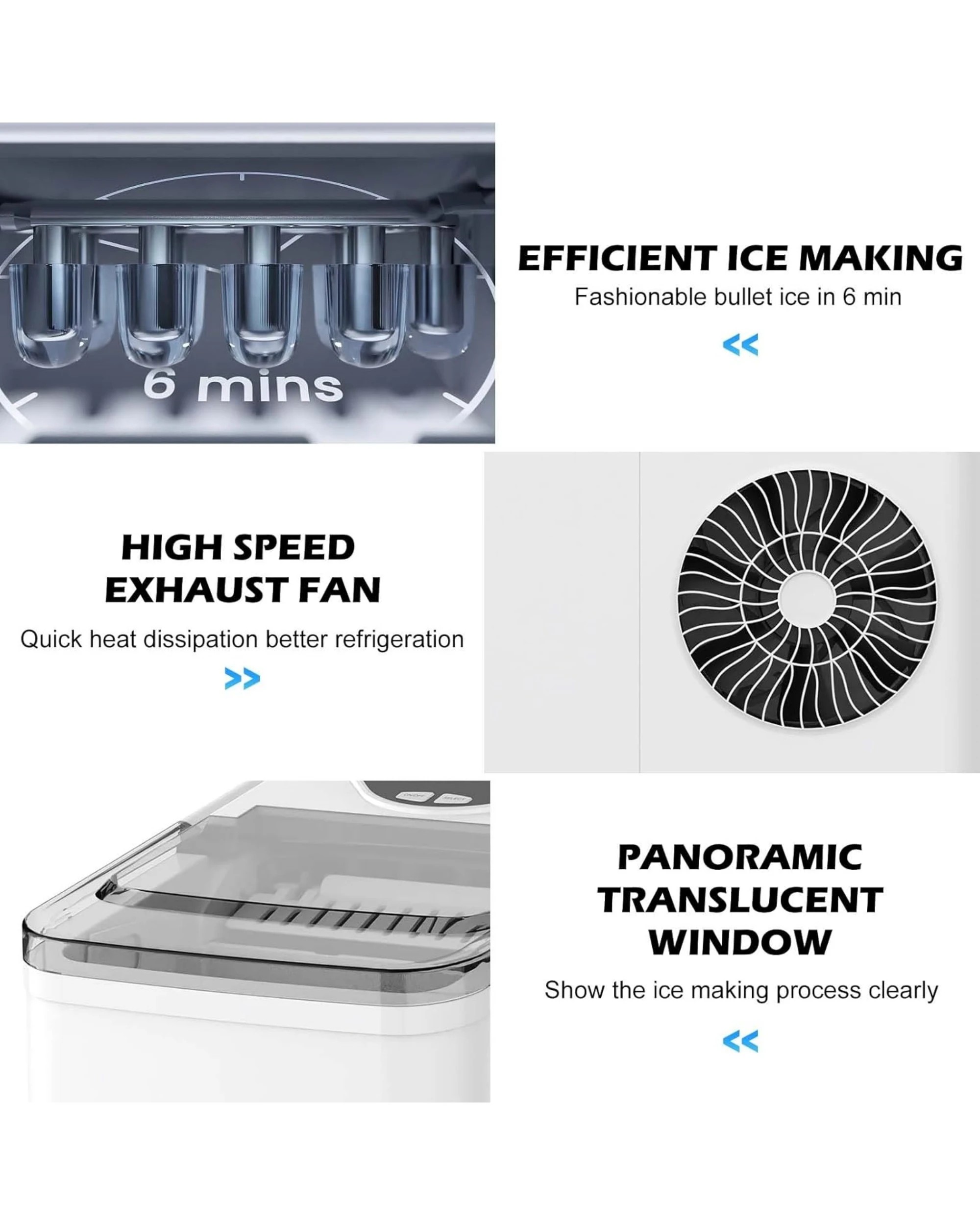 7 Advwin 12kg Ice Maker Self-Cleaning Ice Machine White, 7 of 8