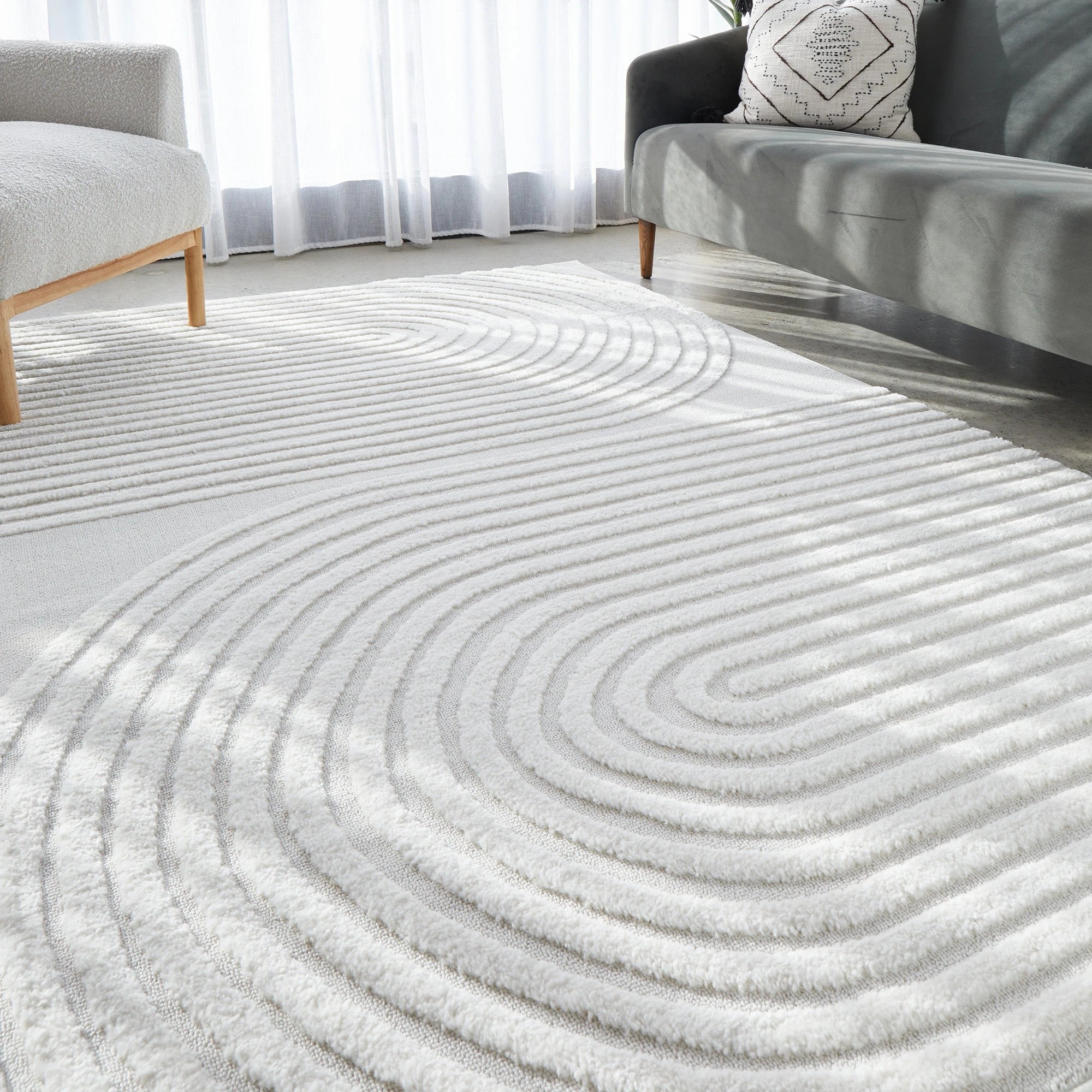2 Common Ground Rugs Nirvana Abbey 400x300cm - Extra Extra Large Floor Rug - White, 2 of 7