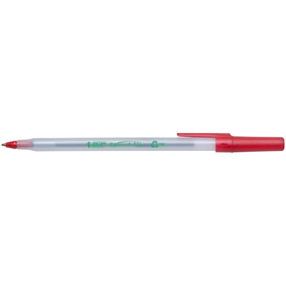 2 BIC Round Stic ECOlutions Ballpoint Pens Red 50 Pack, 2 of 5