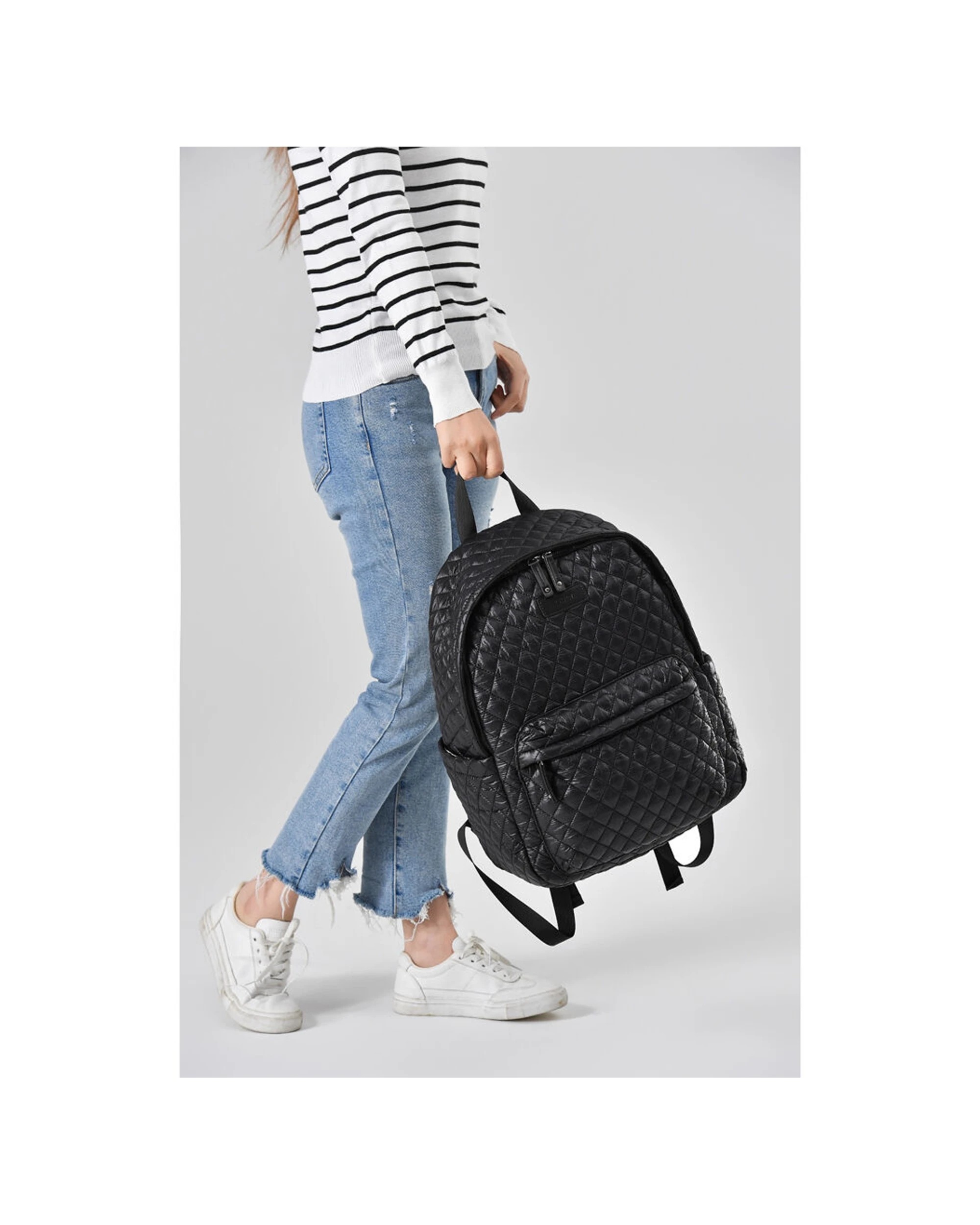 7 Tosca Metro Quilted Oxford Travel 15" Laptop Backpack - Black, 7 of 7
