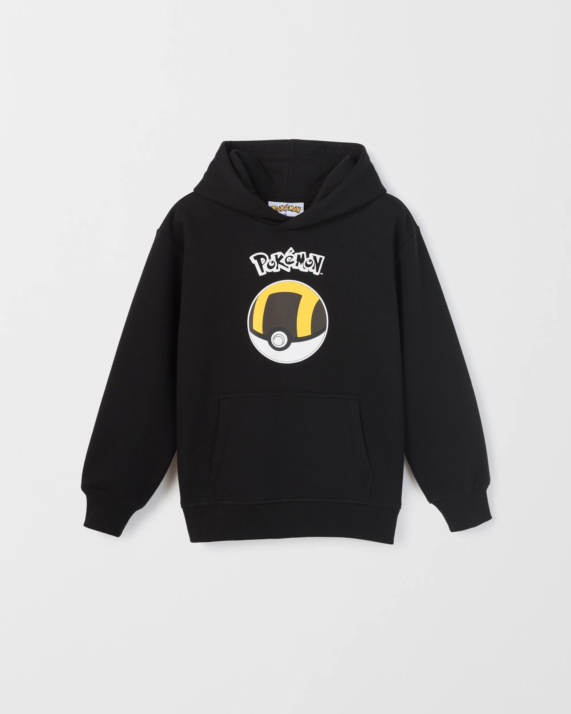 1 Pokemon Australian Cotton Blend Popover Hooded Jumper BLACK, 1 of 3