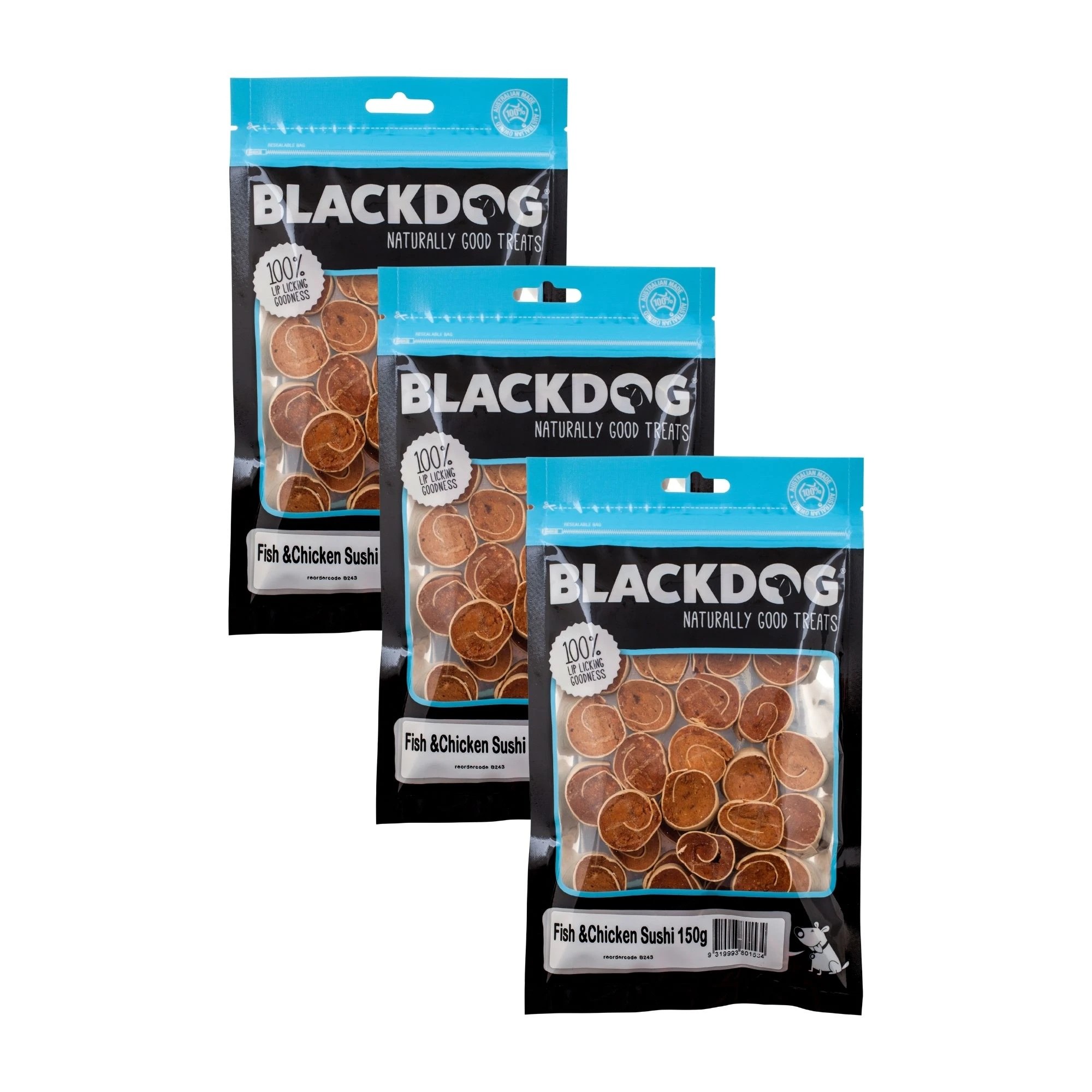 1 Blackdog Fish and Chicken Sushi 150g x 3pk, 1 of 1