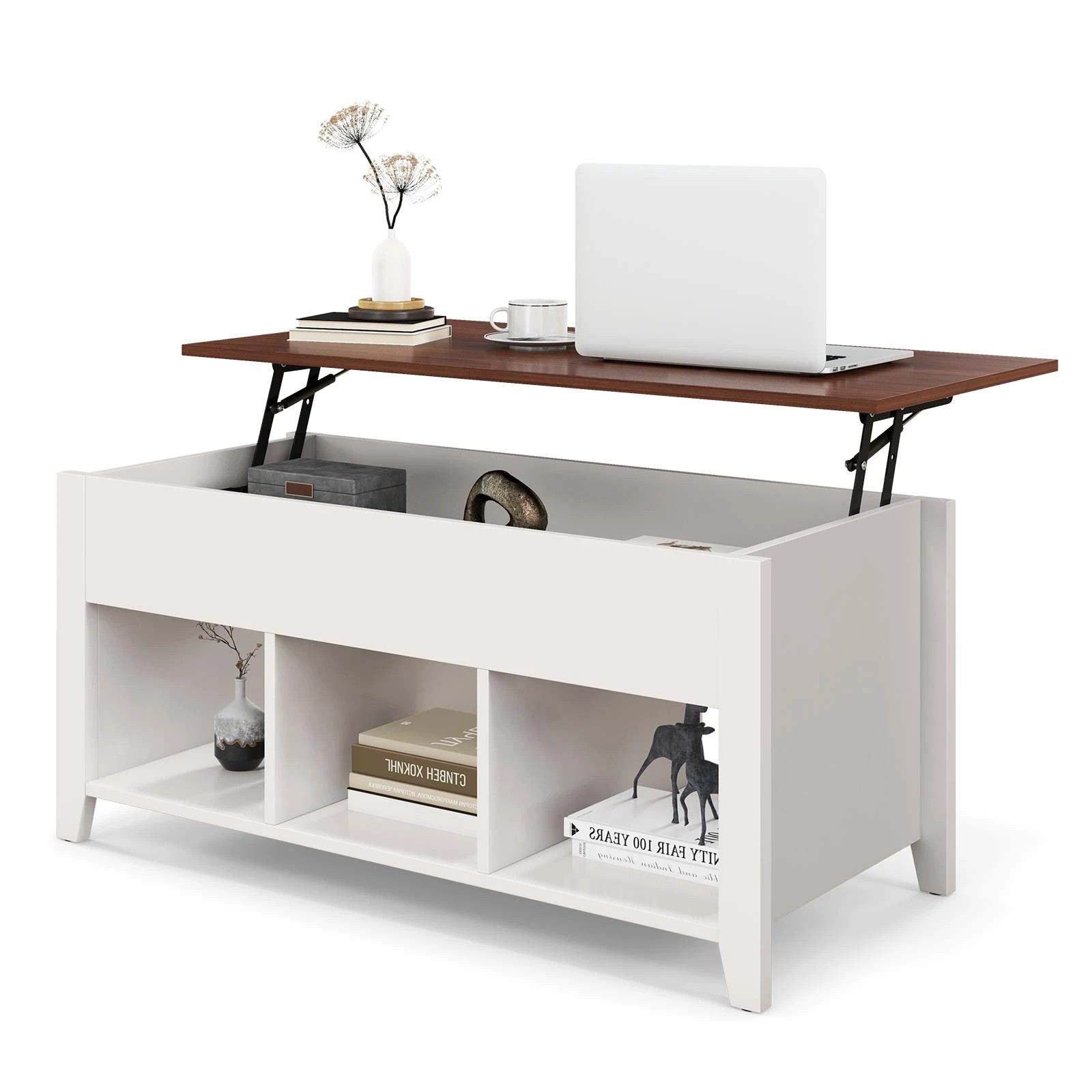 3 Costway Leg Lift Top Coffee Table w/Hidden Compartment, 3 of 3