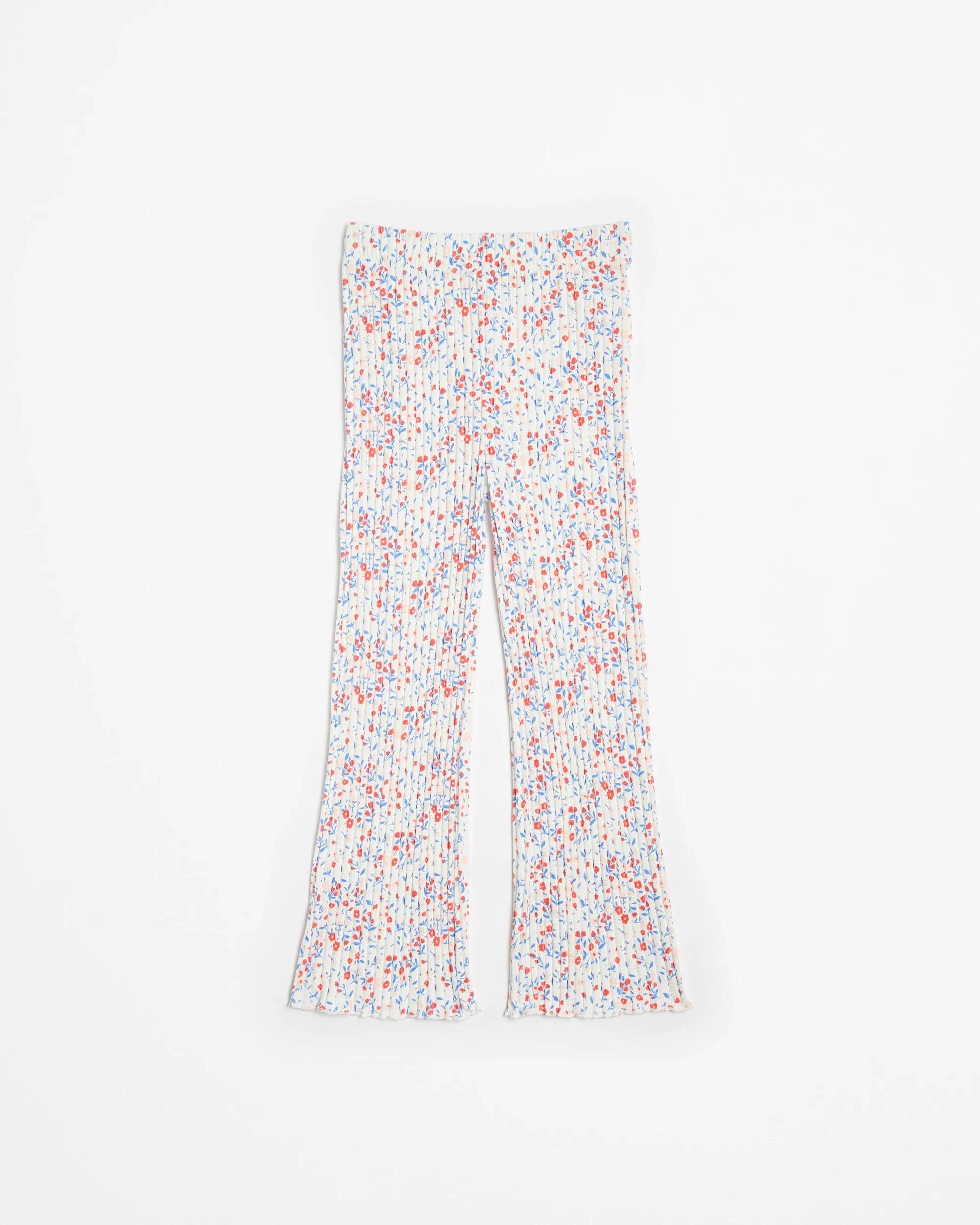 1 Target Australian Cotton Rib Flare Leggings WHITE FLORAL, 1 of 3