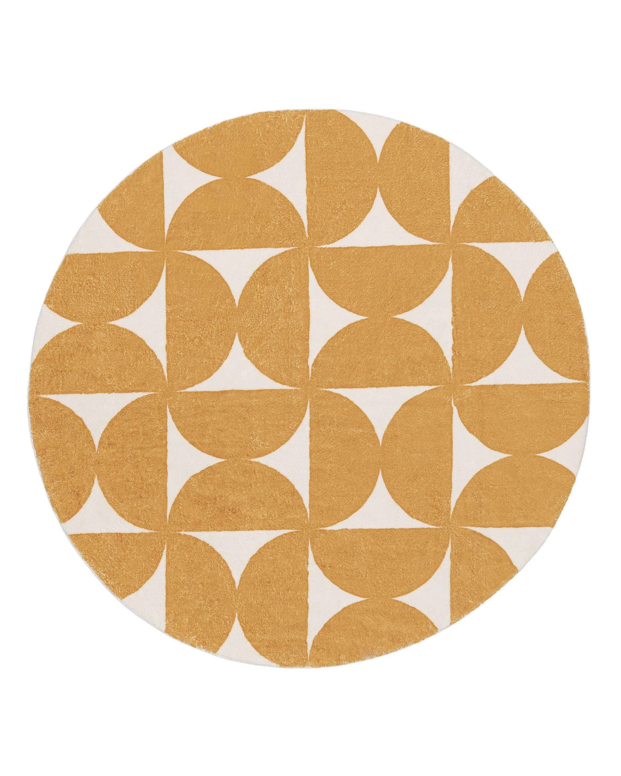 1 Loopsie Almere Geometric Washable Round Rug-240cm x 240cm - Gold, 1 of 4