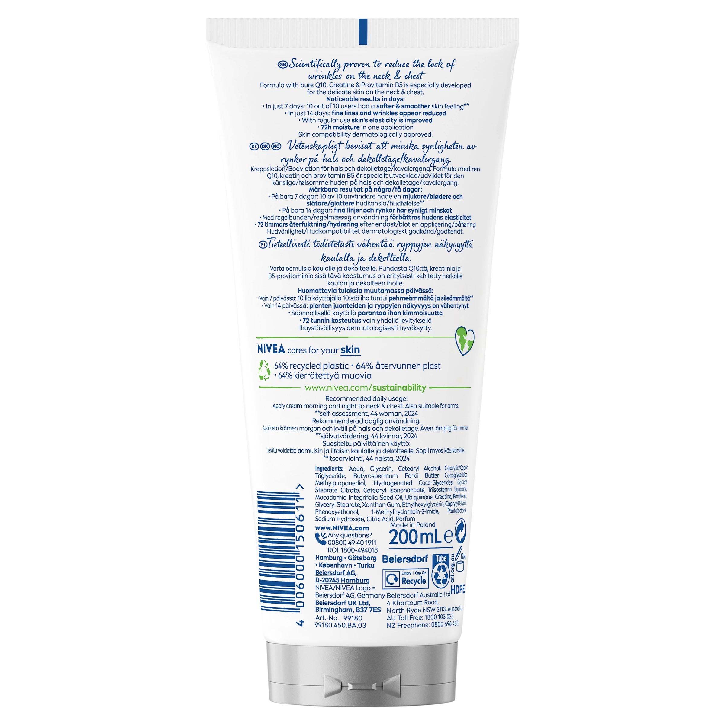 2 New Nivea Q10 Firming & Anti-Wrinkle Neck & Chest Cream 200ml -  Creatine & Provitamin B5, 2 of 8