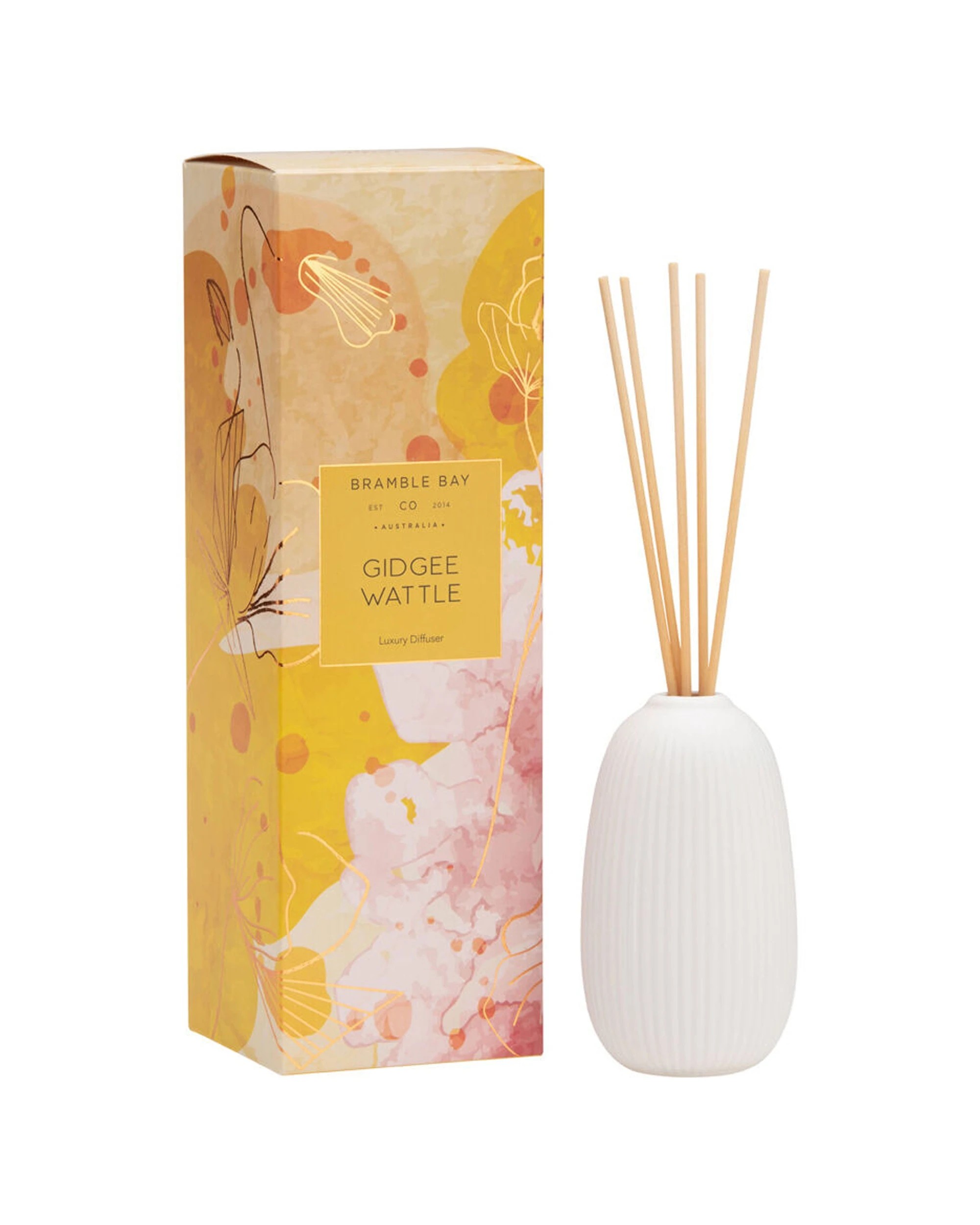 1 Bramble Bay Native Reed Diffuser Gidgee Wattle Scented Home Fragrance 150ml - Yellow, 1 of 5