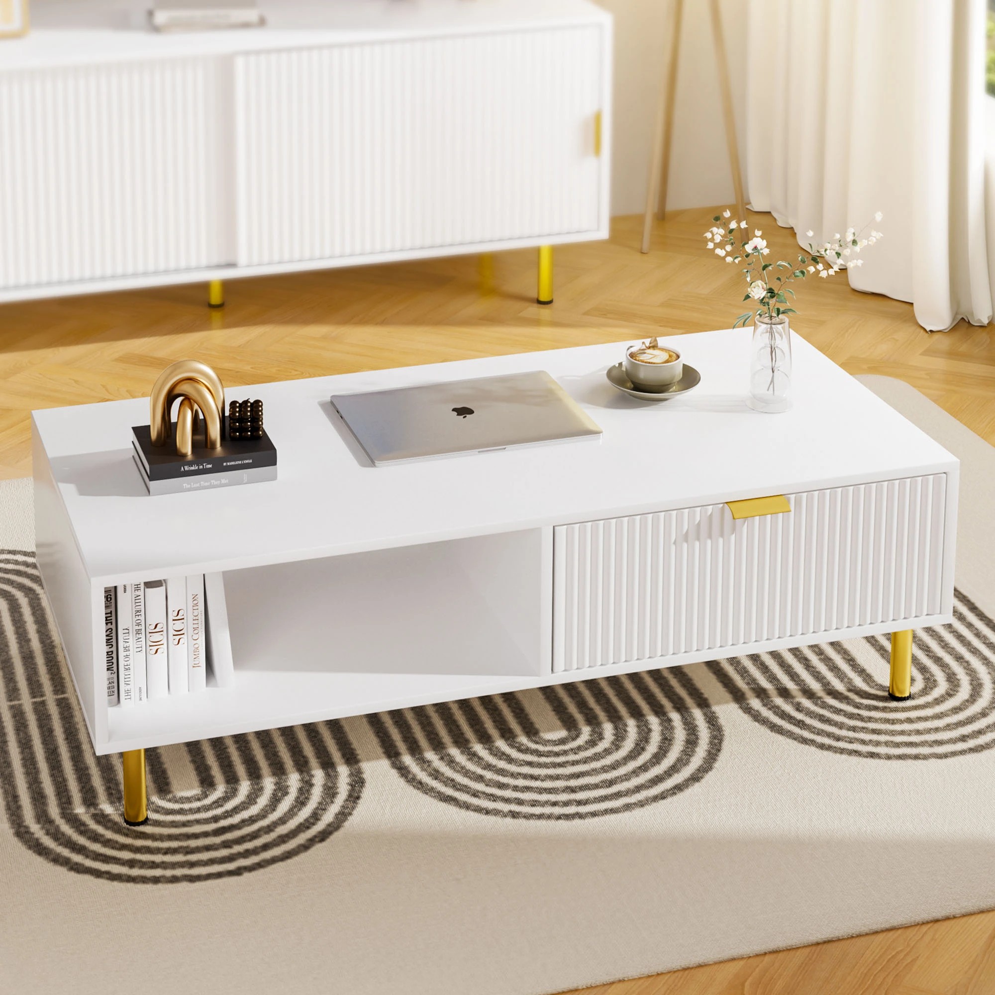 7 Levede 110cm Coffee Table - White, 7 of 7