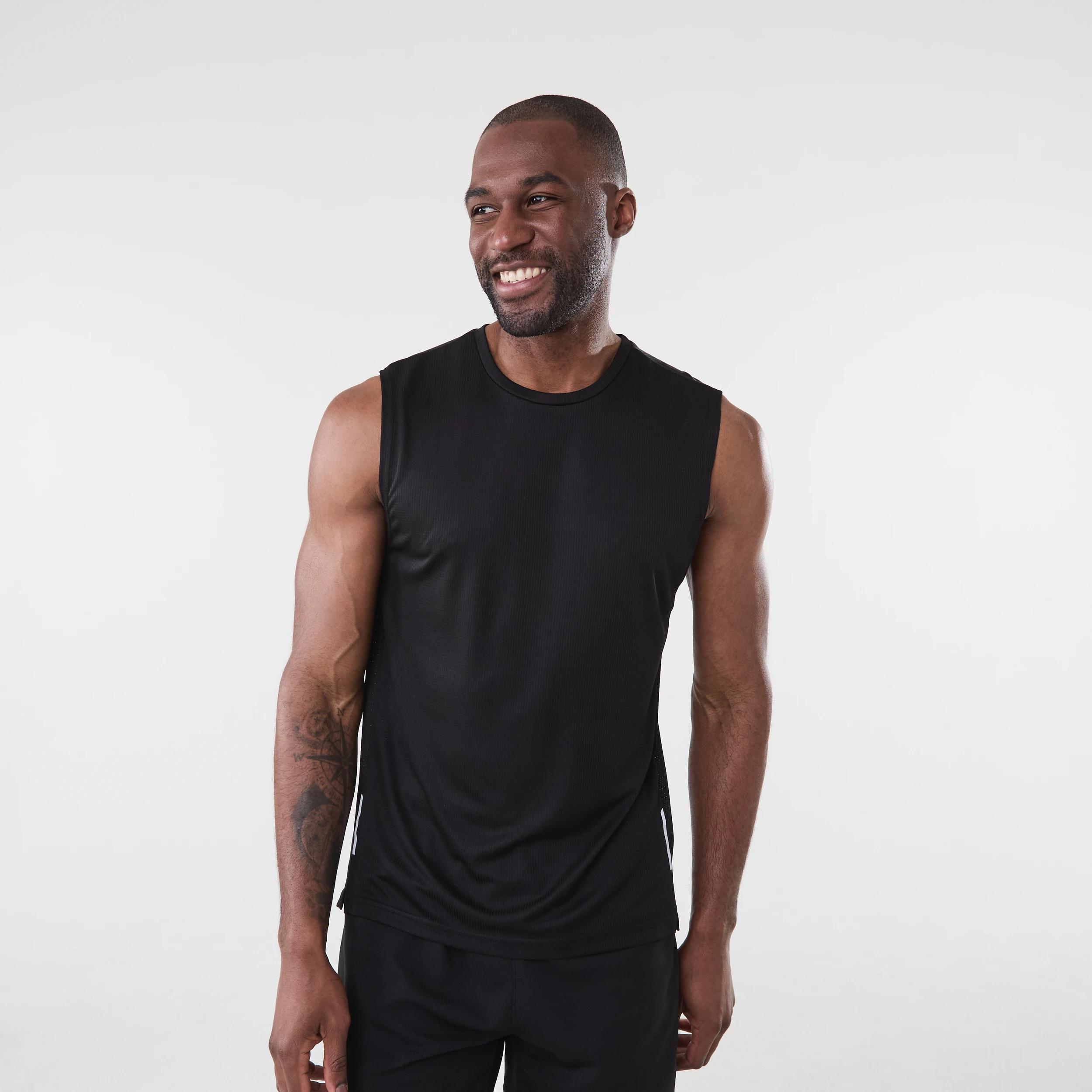 1 Active Mens Performance Muscle BLACK, 1 of 7