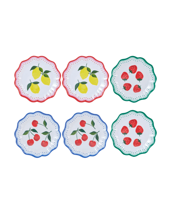 6 Pack Fruits Side Plates