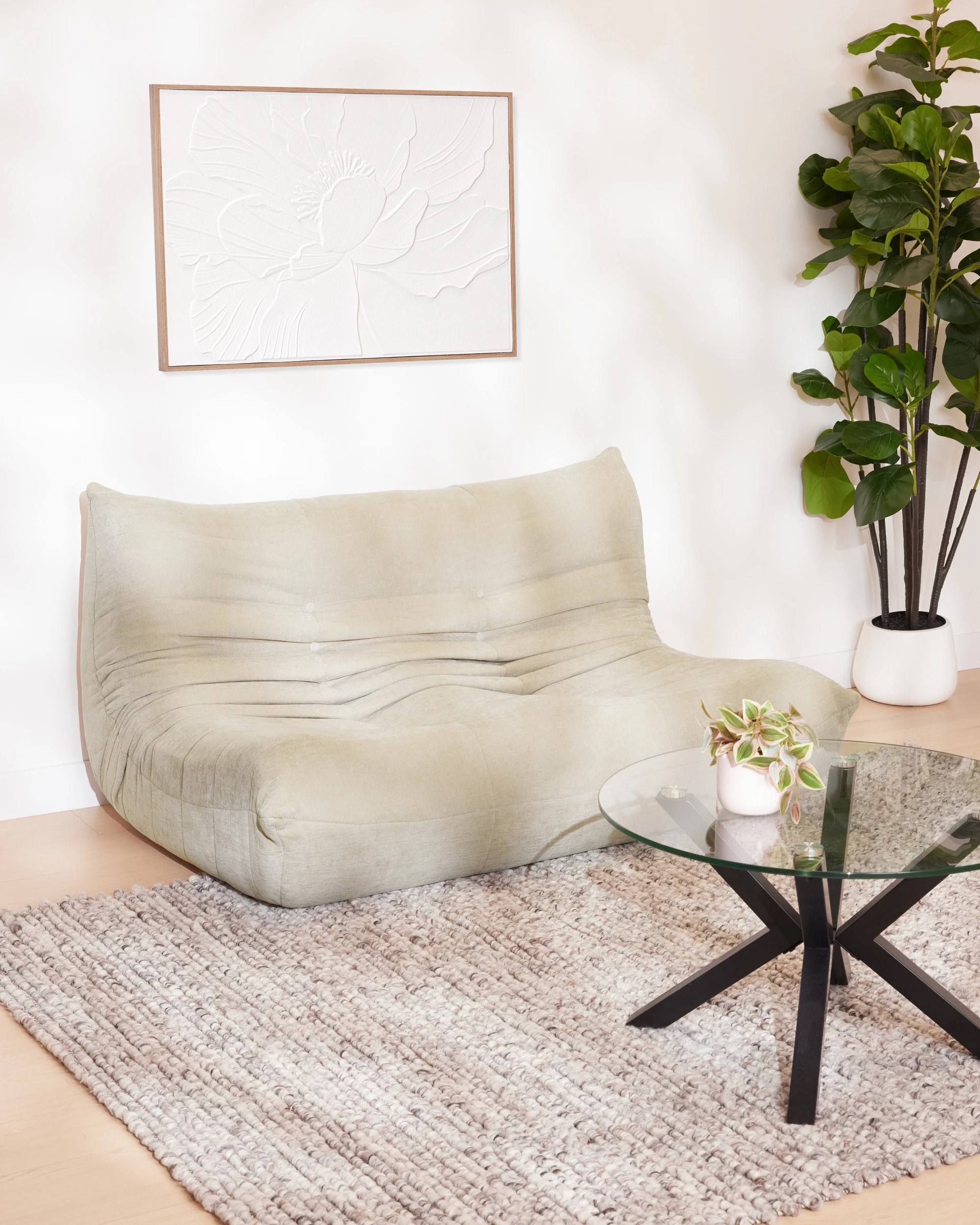 1 Goldie 2 Seat Compressed Sofa - Natural, 1 of 10