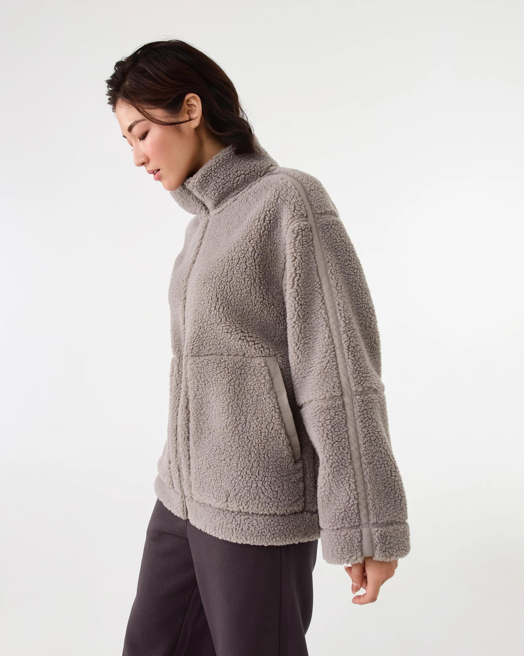 9 Active Womens Outdoor Sherpa Jacket Brn Drift, 9 of 10