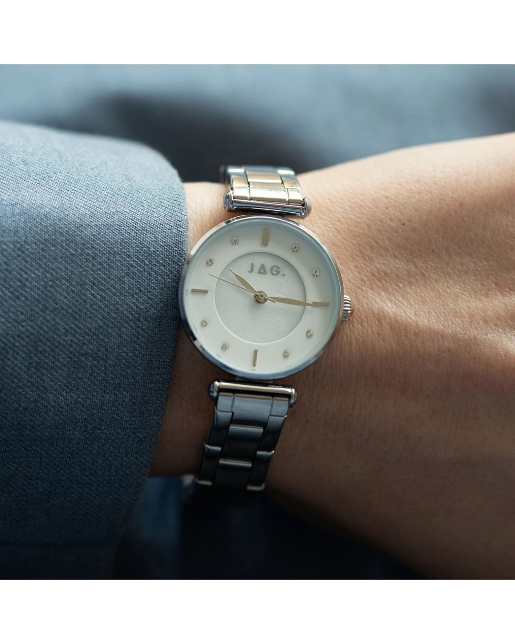 2 JAG Portland Women's Mother Of Pearl Alloy Silver Watch 28mm Stainless Steel, 2 of 3
