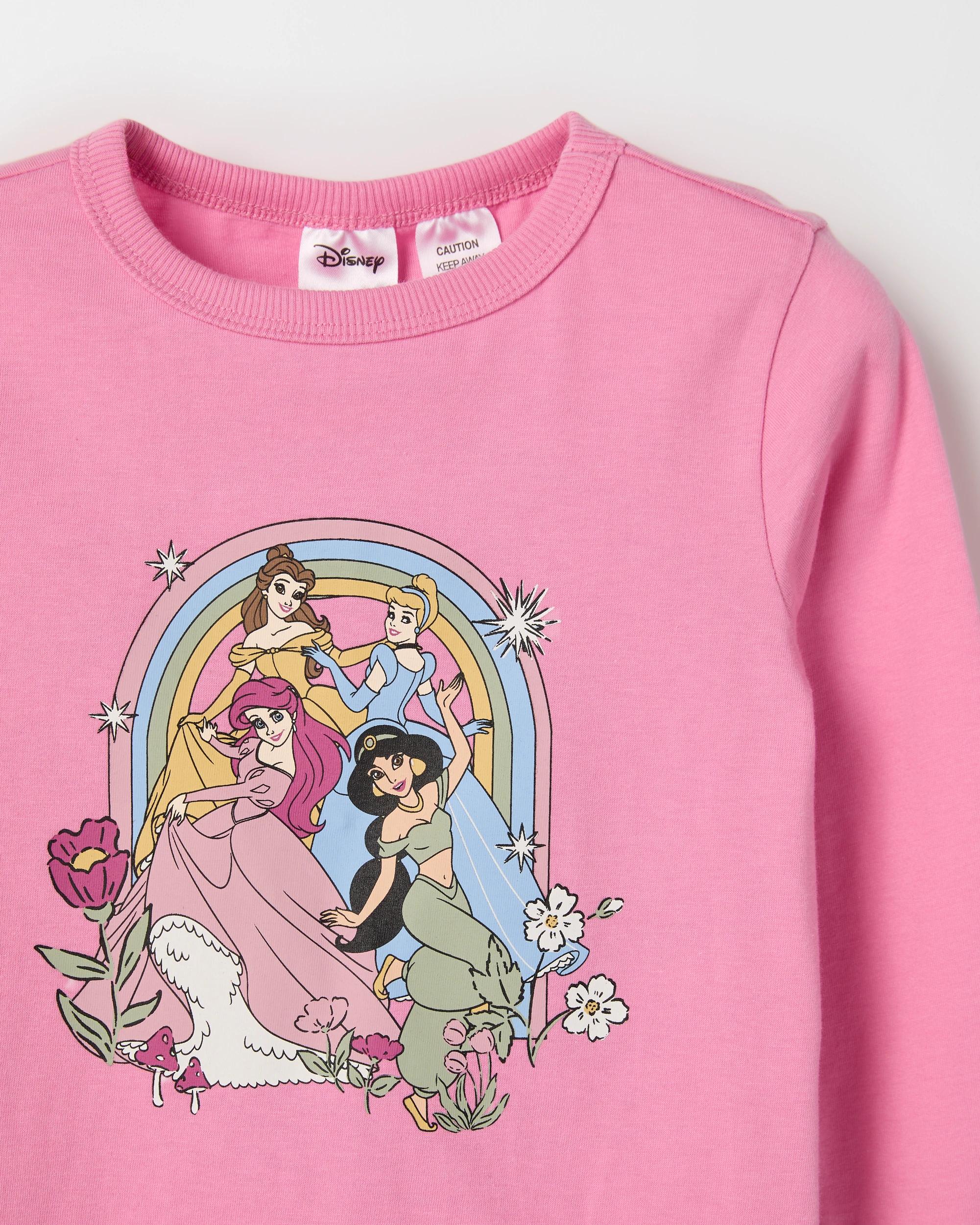 6 Disney Princess Australian Cotton Younger Girls Pyjama Set PRINCESSES, 6 of 8