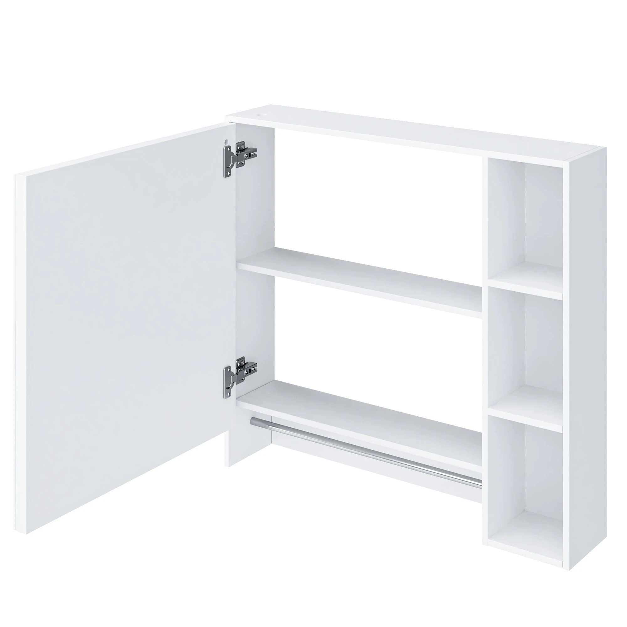 8 Advwin 730 x 700mm Cabinet LED Medicine Storage Mirror Shaving Cupboard w/ Tower Rack, 8 of 9