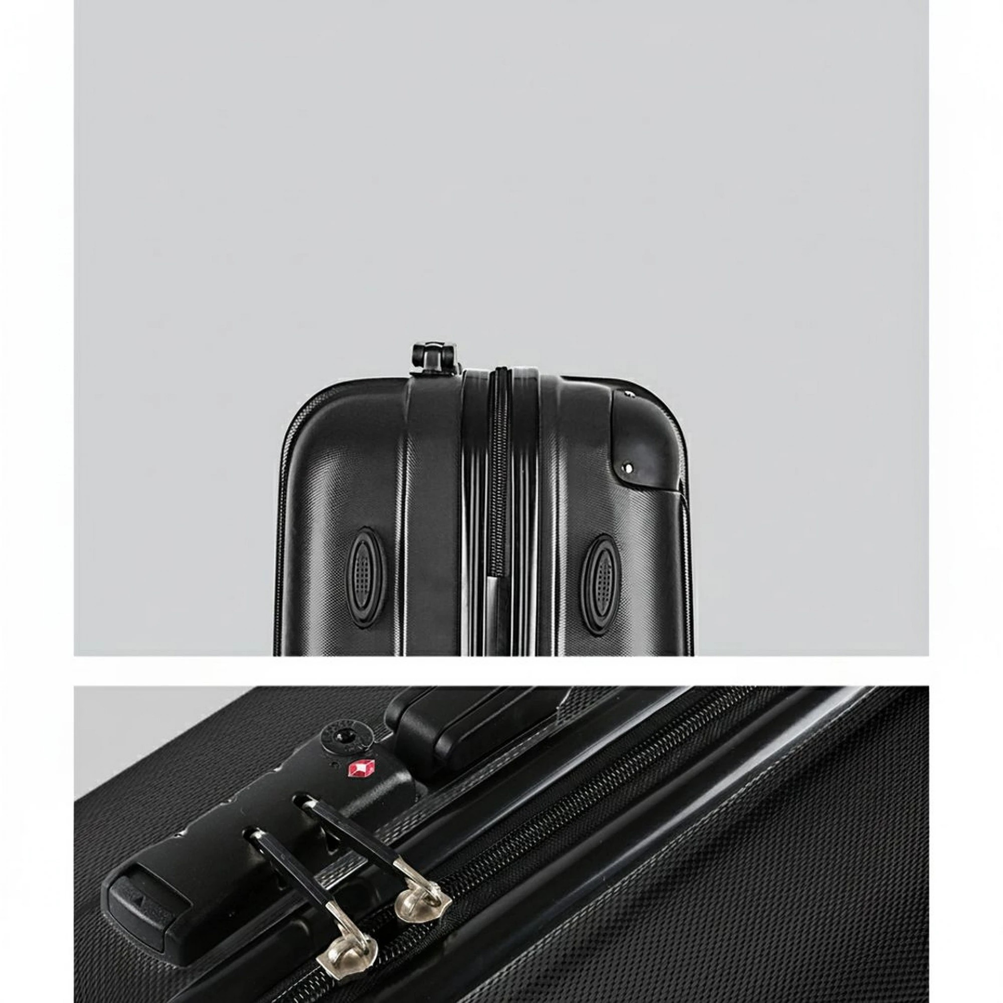 5 Wanderlite 3pcs LuggageTrolley Set Travel Suitcase Storage Organiser Carry On Hard Case TSA - Black, 5 of 8