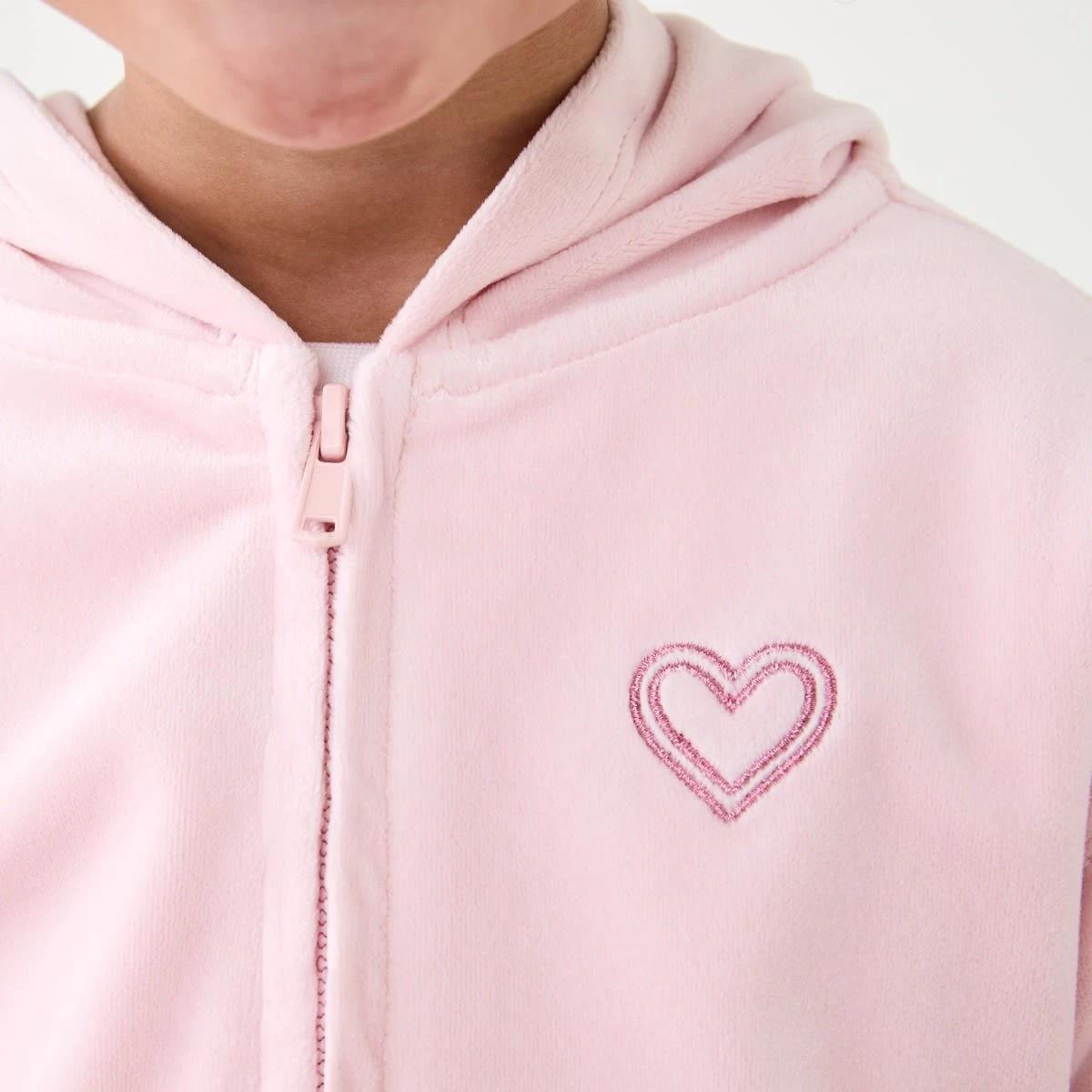 5 Velour Zip Through Sweatshirt Heart, 5 of 10
