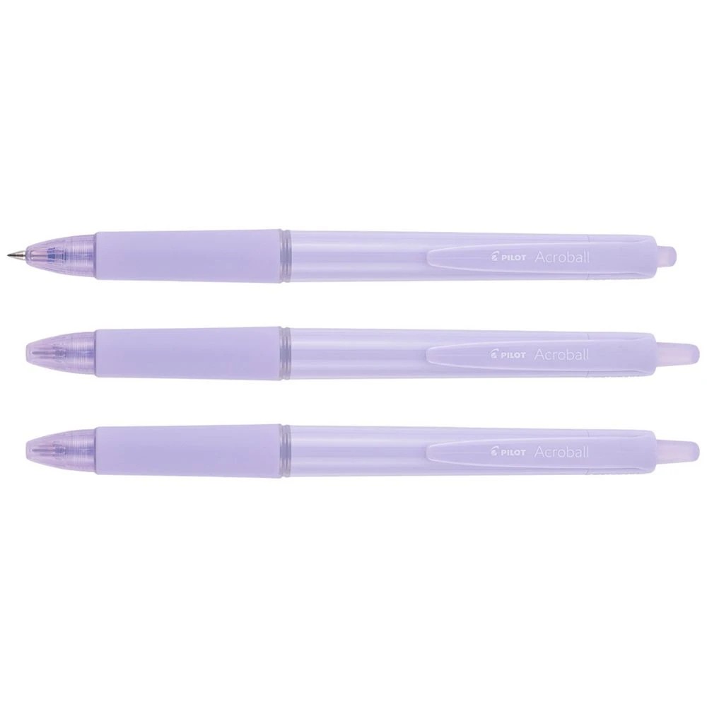 3 PILOT Acroball 150 Ballpoint Pens 0.5mm Pastel Violet 3 Pk, 3 of 7