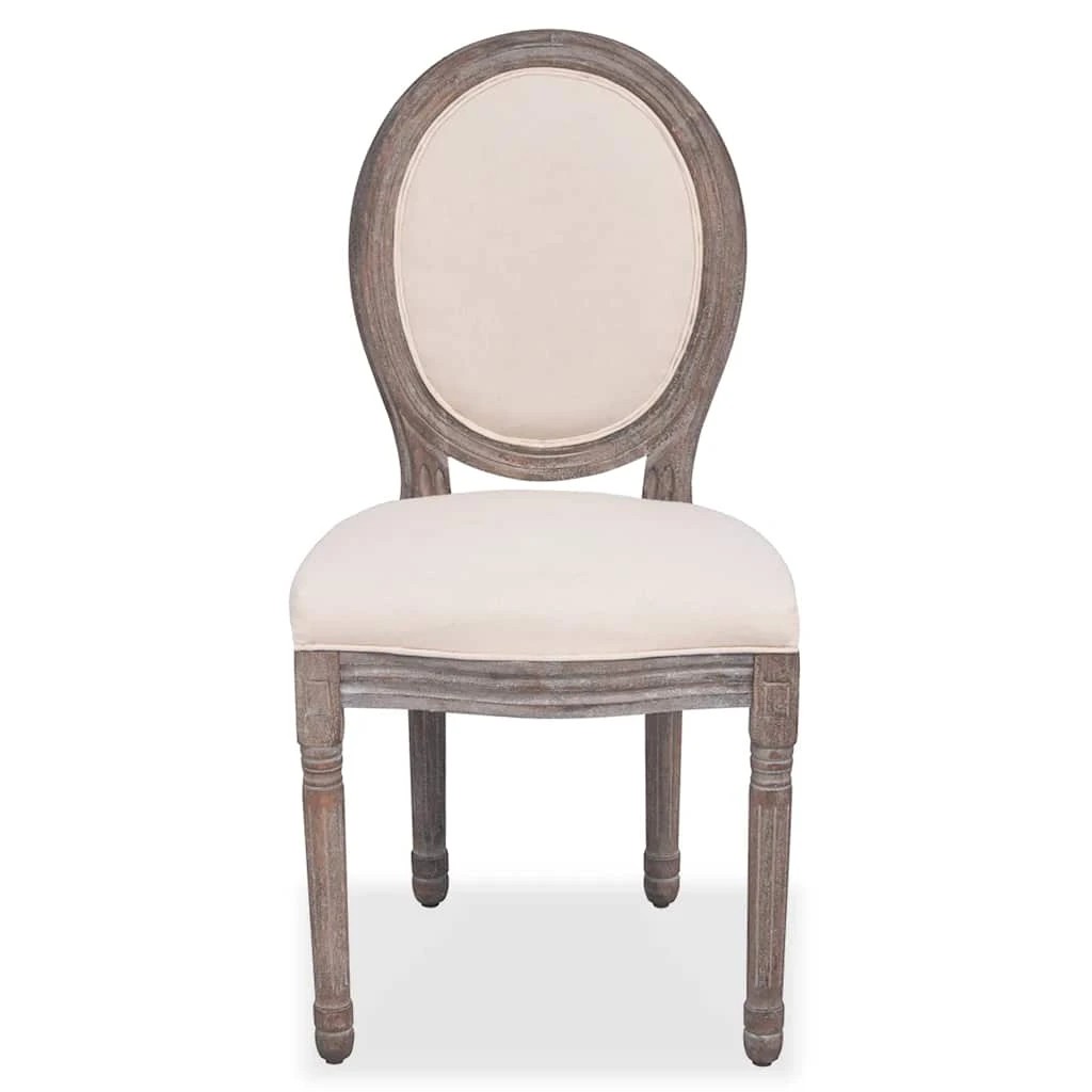 3 Vidaxl Dining Chairs 2 Pcs Fabric - Beige, 3 of 7