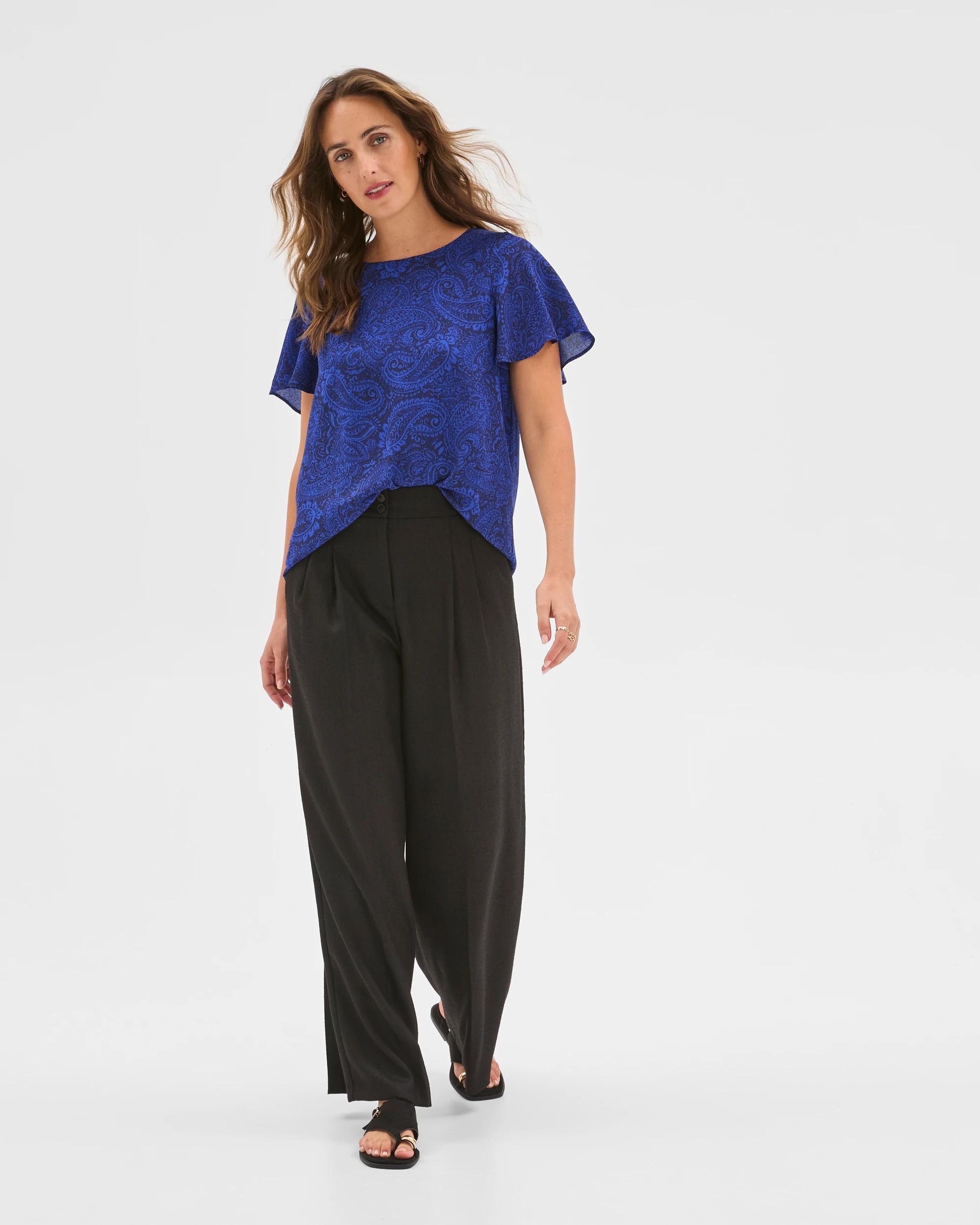 2 Preview Ella Crew Neck Blouse WINTER PAISLEY, 2 of 6