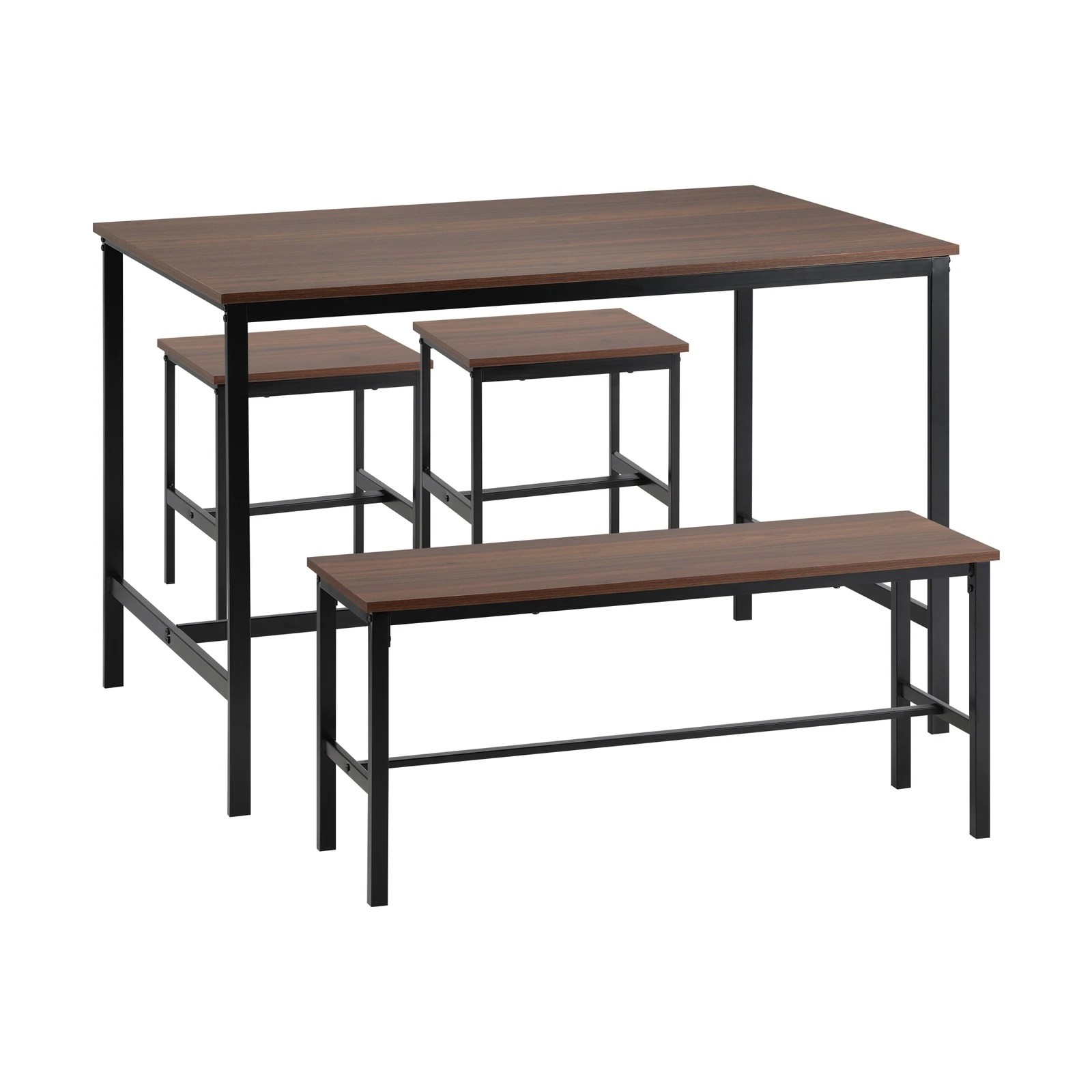 6 Oikiture Industrial Dining Table 4 Seaters With Kitchen Bench Chairs
 - Natural, 6 of 9