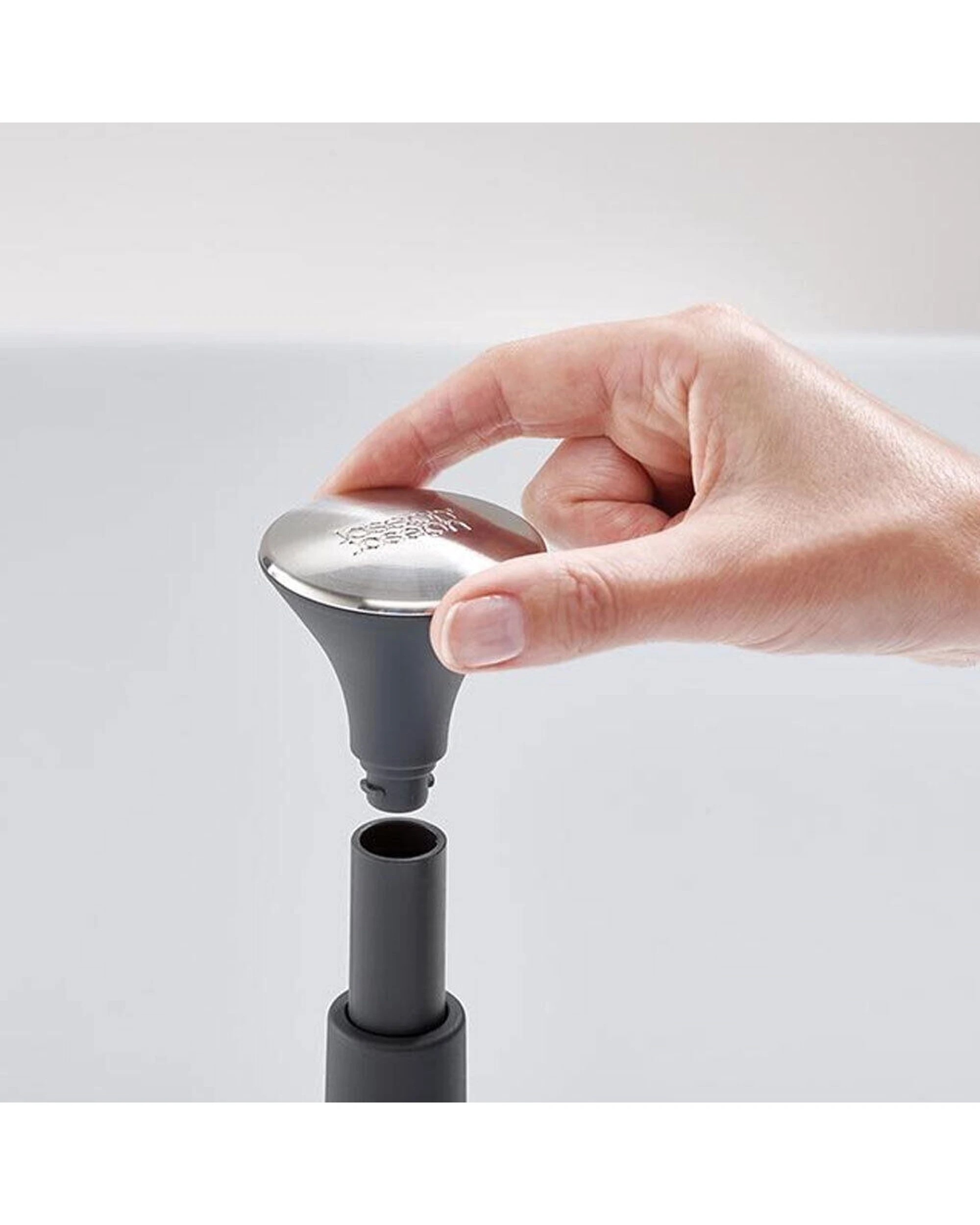 3 Joseph Joseph Push Tear Kitchen Roll Holder Push Down Lock Mechanism 2PK - Grey, 3 of 7