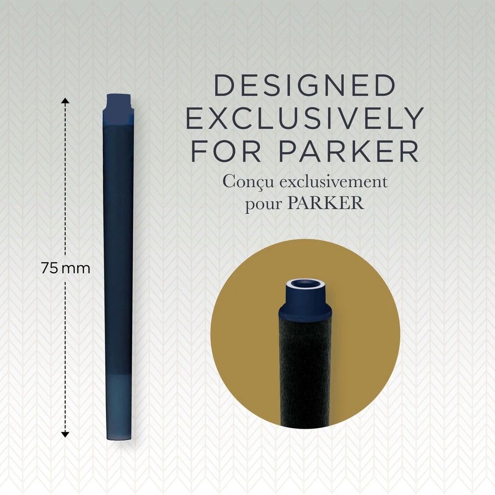 3 Parker Quink Ink Cartridges Blue Black 5 Pack, 3 of 8