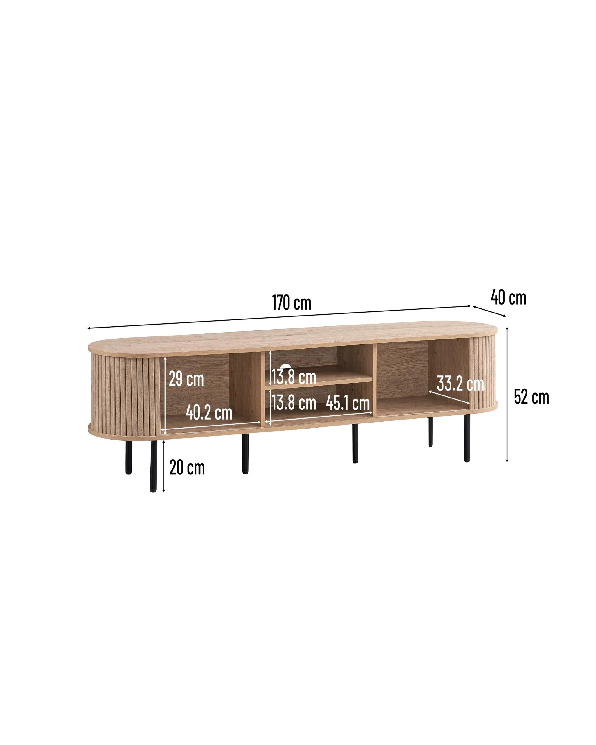 8 Kodu TV Entertainment Unit 170cm 2 Doors Oak - Natural, 8 of 8