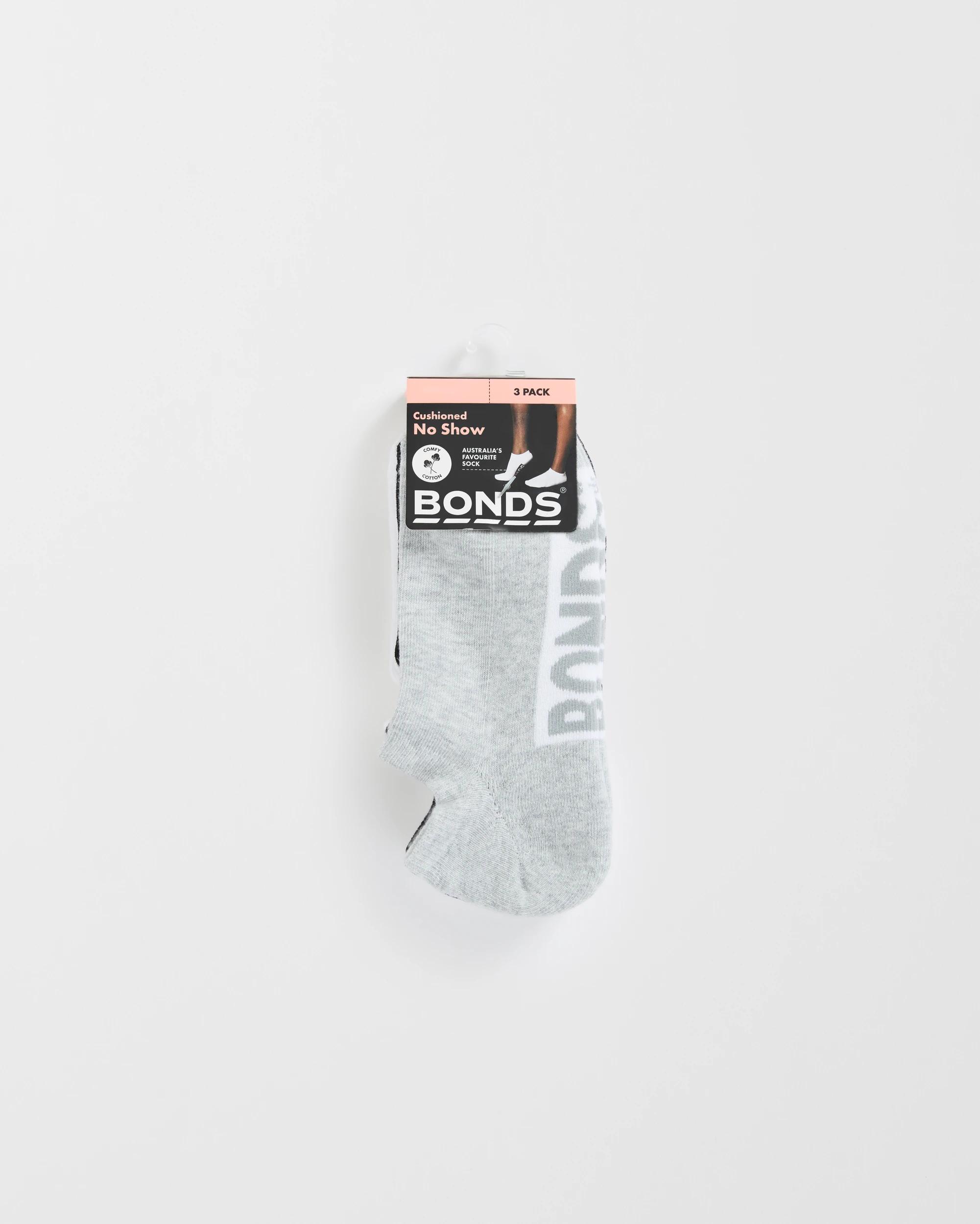 5 Women's Cotton Blend Logo Cushioned No Show Socks 3 Pack - Bonds MULTI, 5 of 5