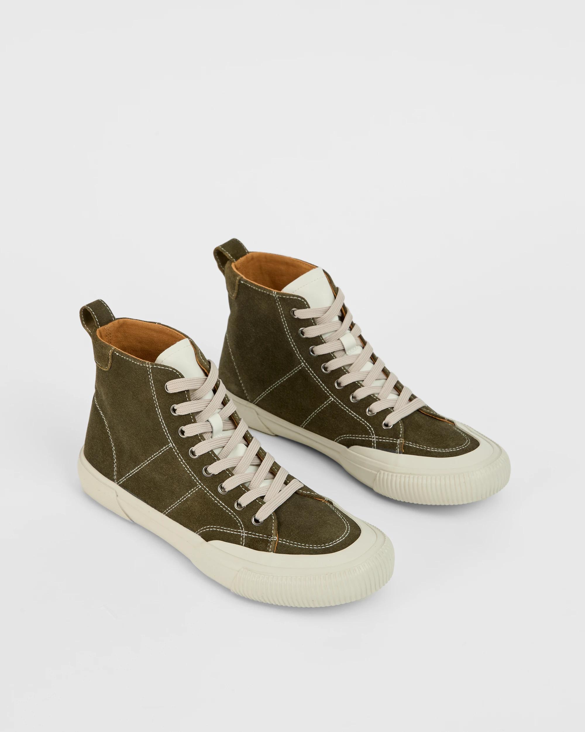 2 Target Man Suede Leather Hi Top Sneakers KHAKI, 2 of 3