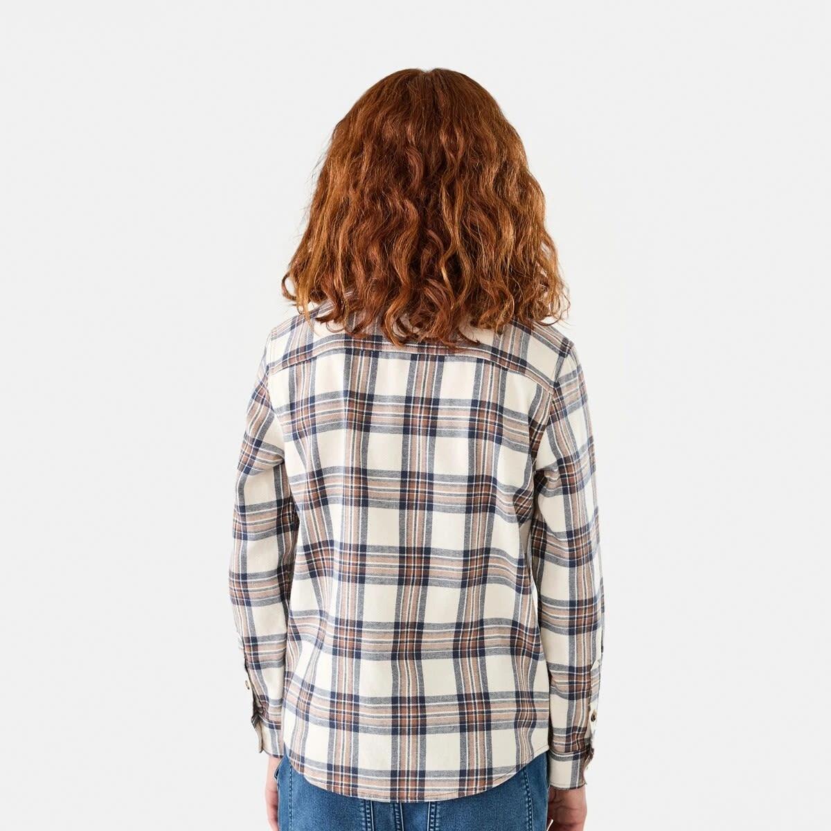 2 Long Sleeve Flannel Shirt Bge Check, 2 of 9