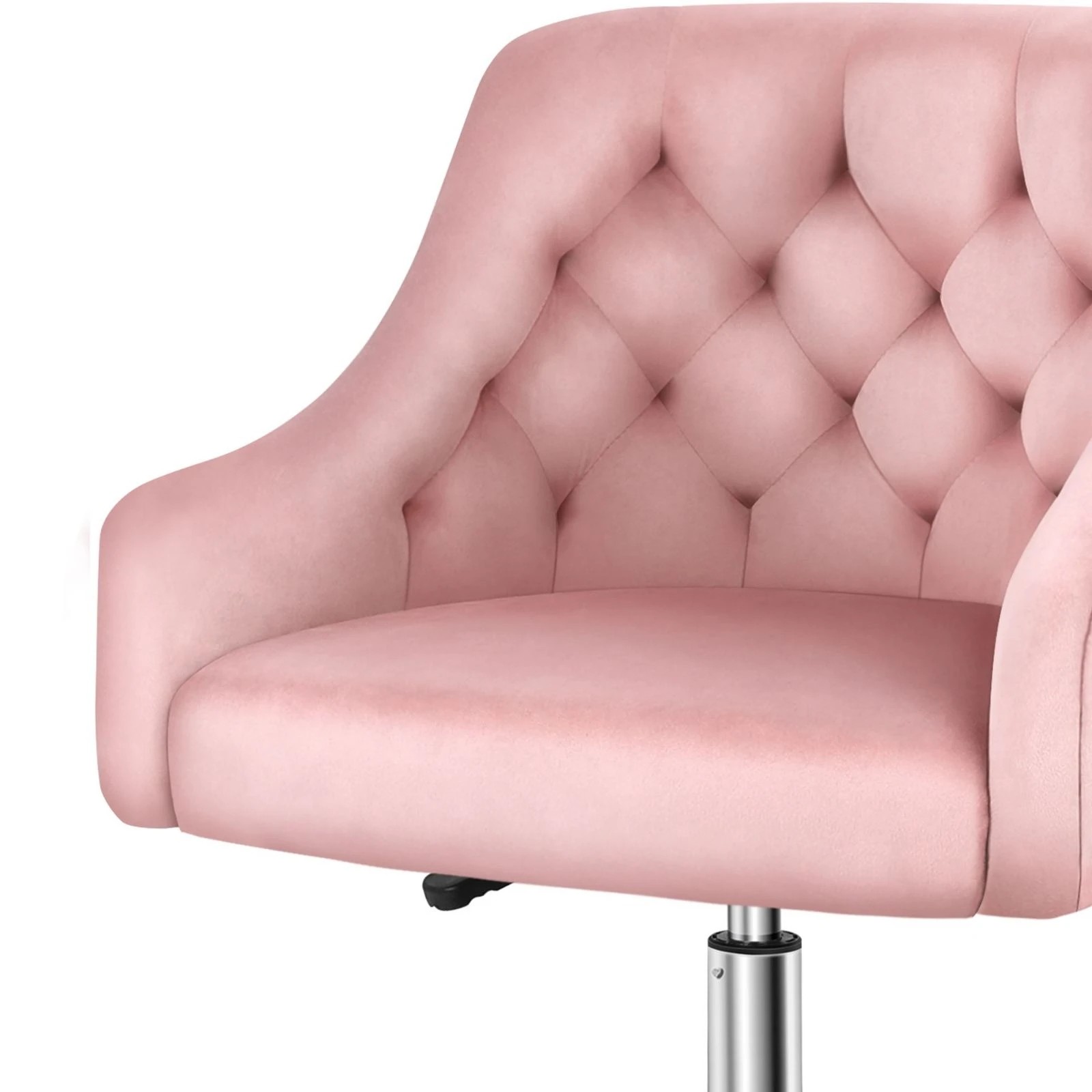 6 Alfordson Velvet Office Chair Computer Swivel Armchair Work Adult Kids - Pink, 6 of 10
