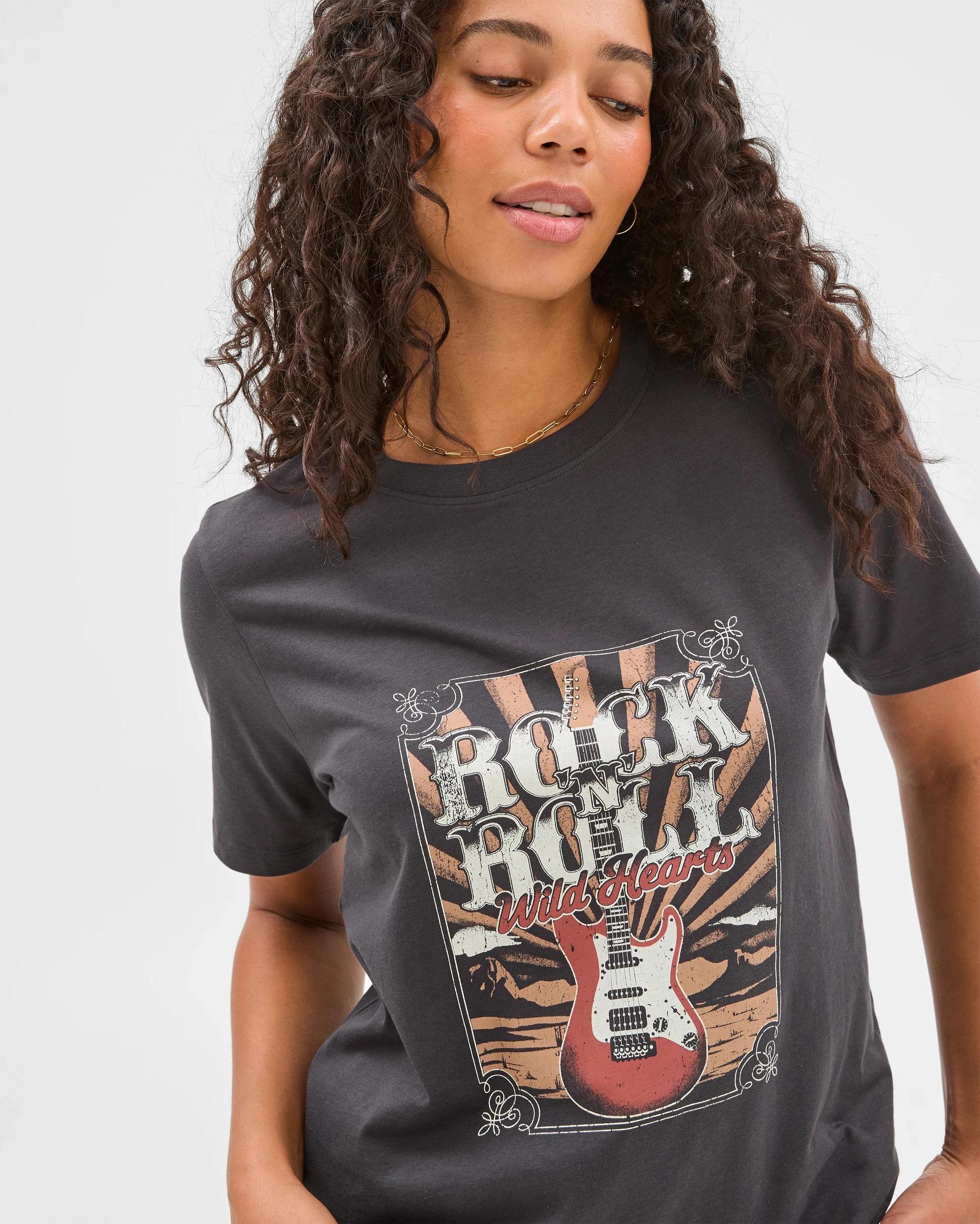 4 Target Australian Cotton Print T-Shirt PHANTOM ROCK N ROLL, 4 of 6