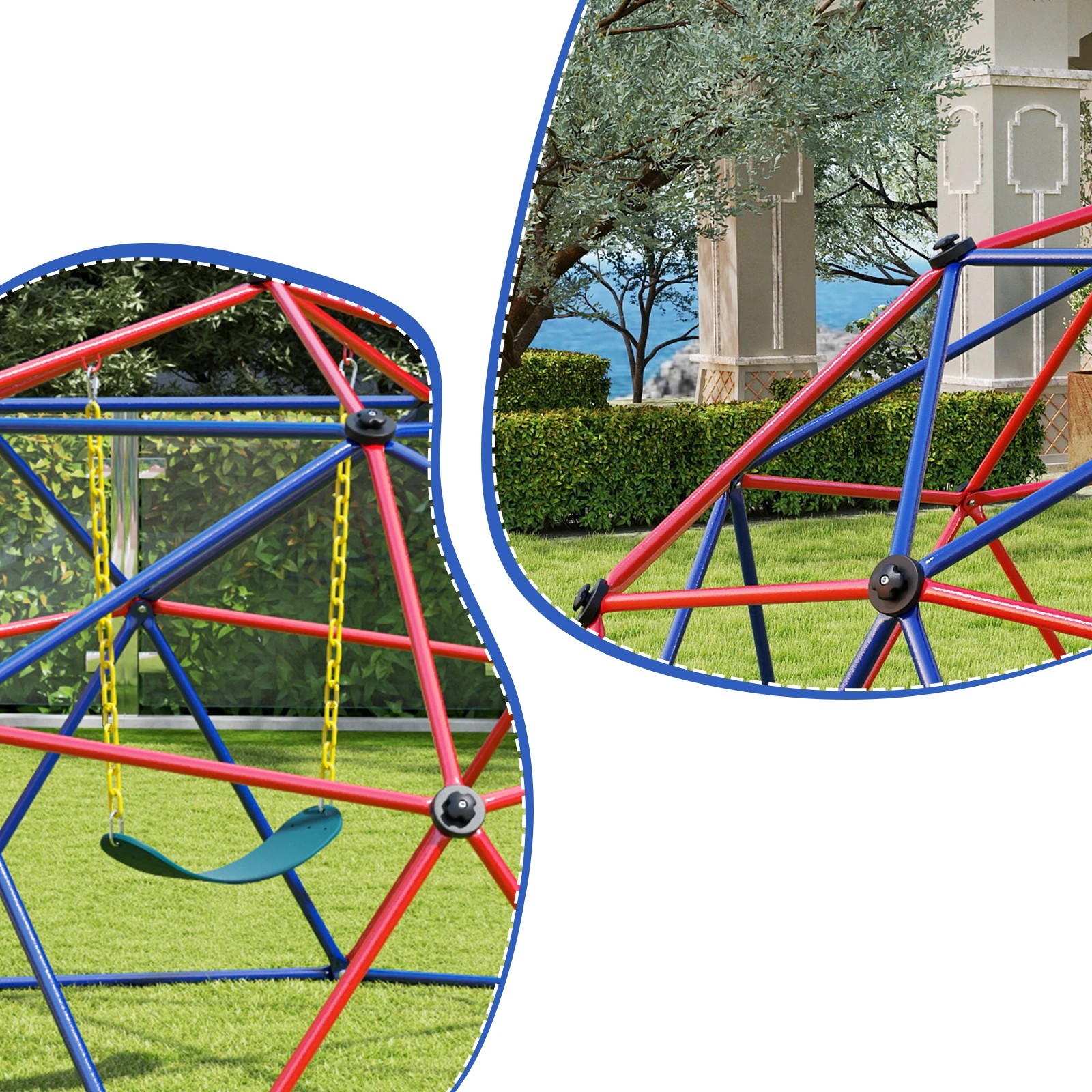 6 Costway Climb Playset Climbing Frame Swing Set, 6 of 6
