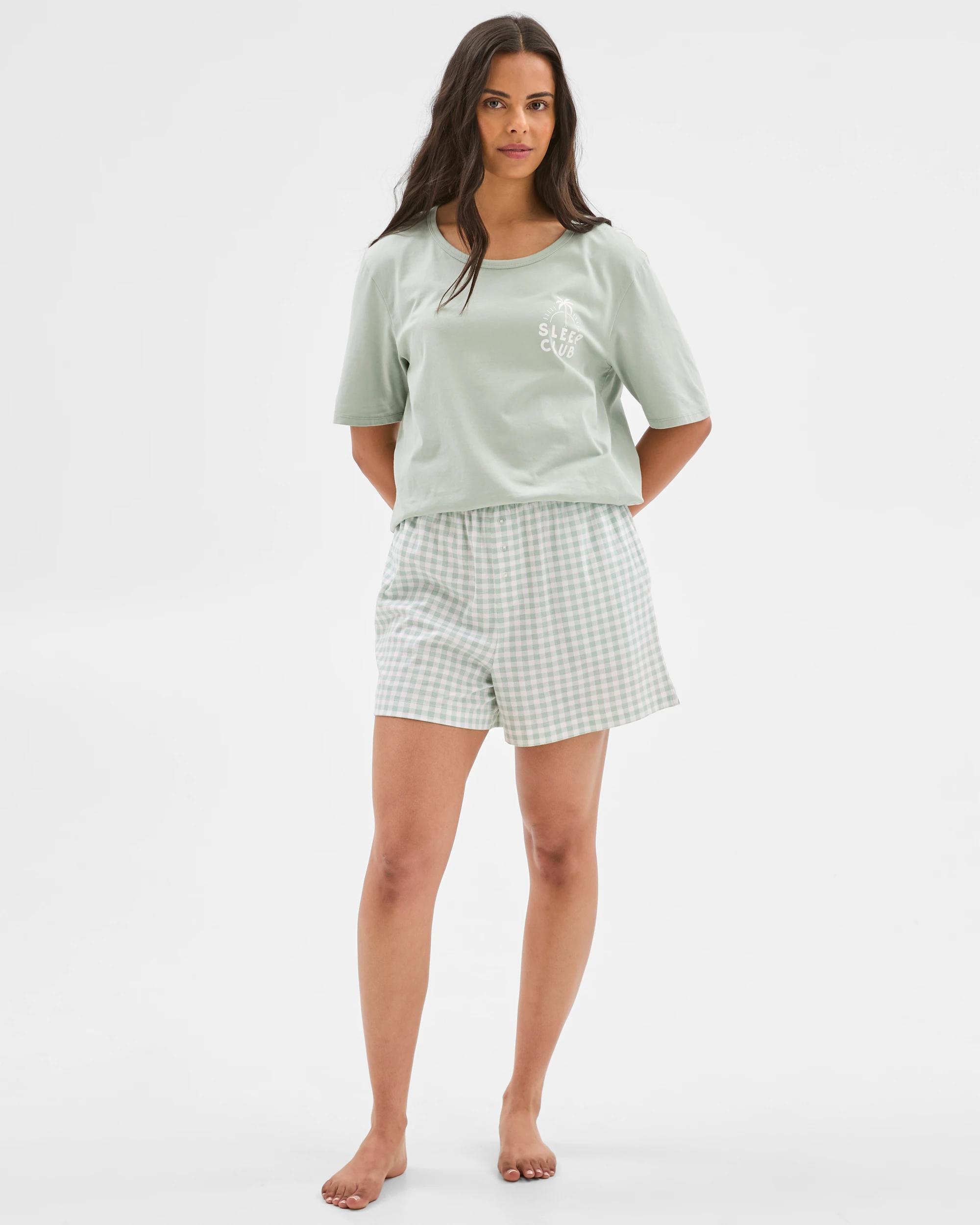 1 Target Australian Cotton Jersey Sleep Boxer Shorts GINGHAM