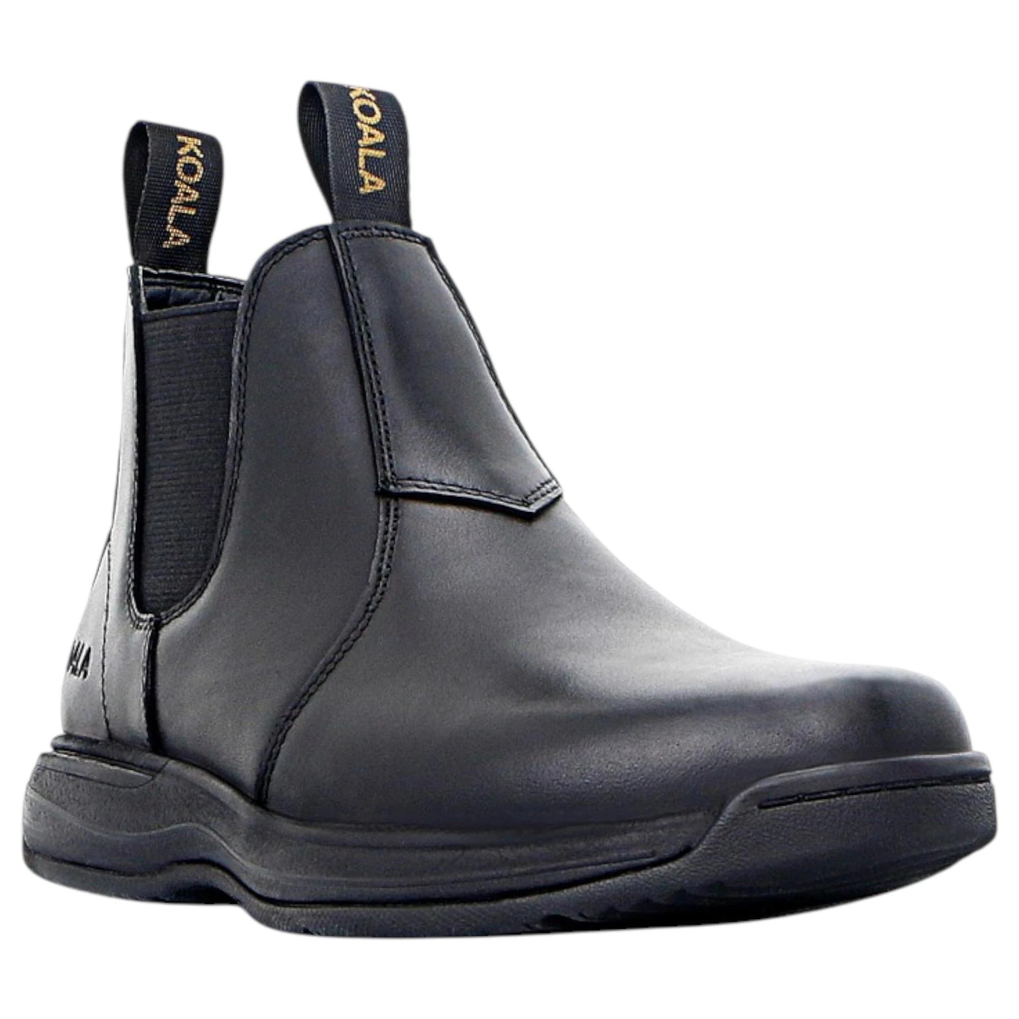 3 Grosby Koala Knox Black Boots Kids Slip On Shoes BLACK, 3 of 4