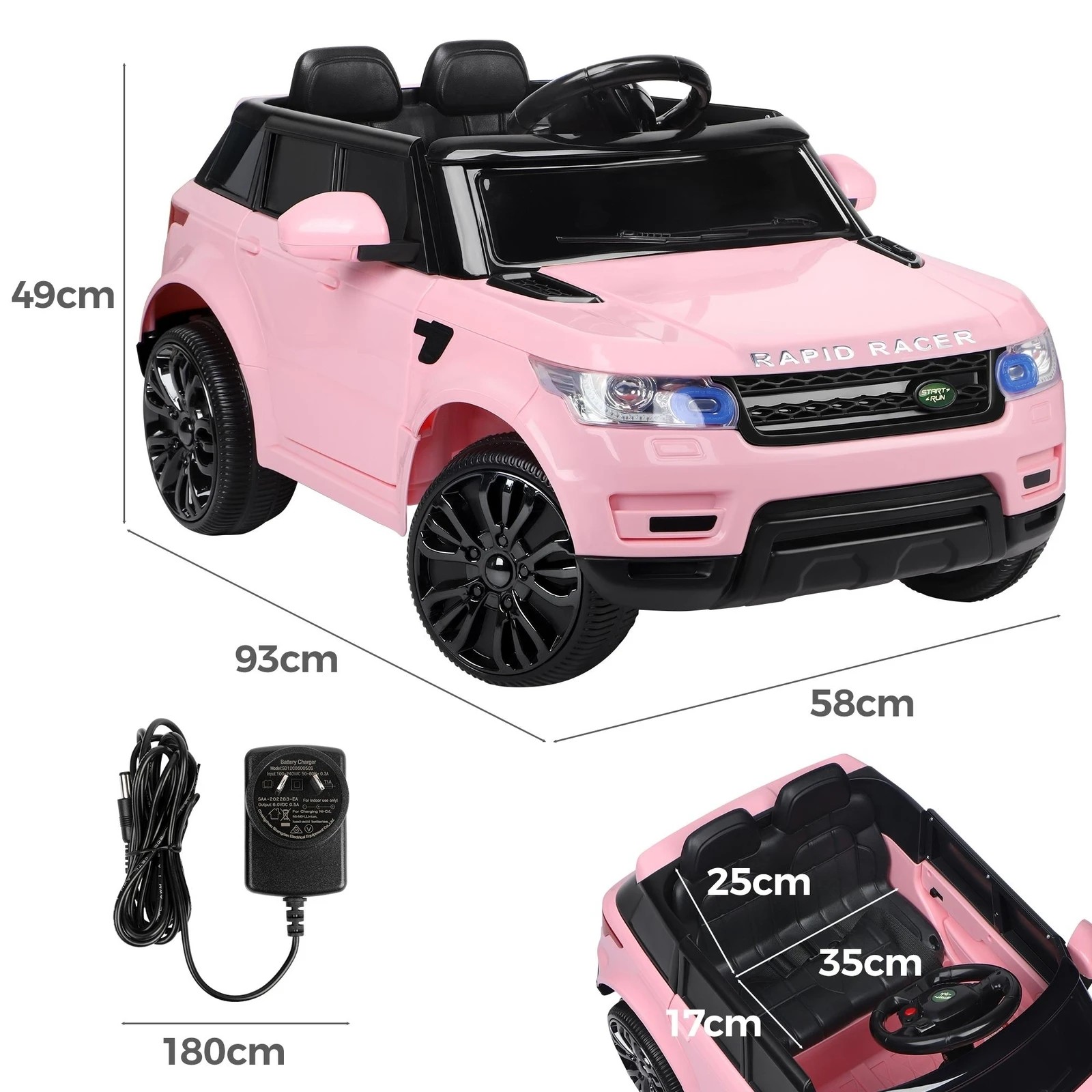 7 Alfordson Kids Ride On Car 12V Eletric Motor Remote Car Toy MP3 LED Light - Pink, 7 of 10