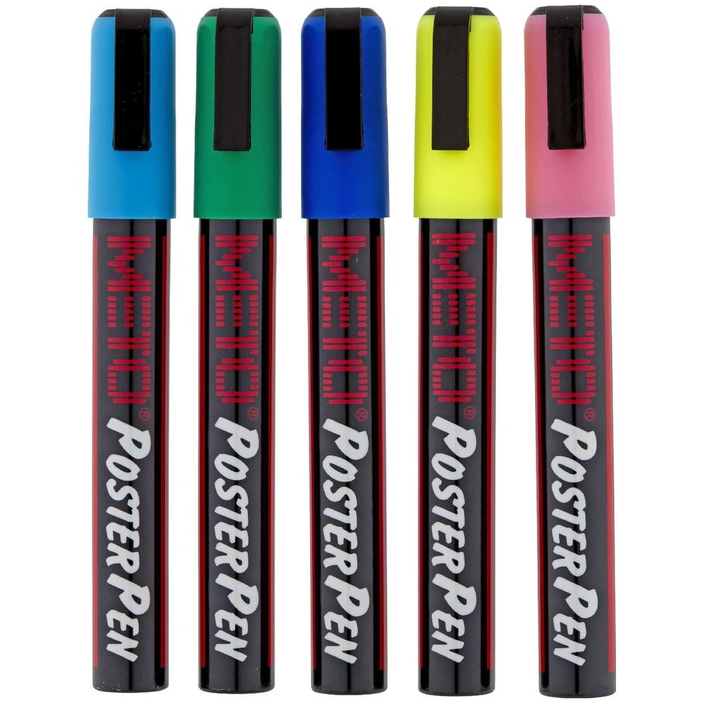 2 Meto Waterproof Sign Poster Pens 2/5mm Tips Assorted 5 Pack, 2 of 2
