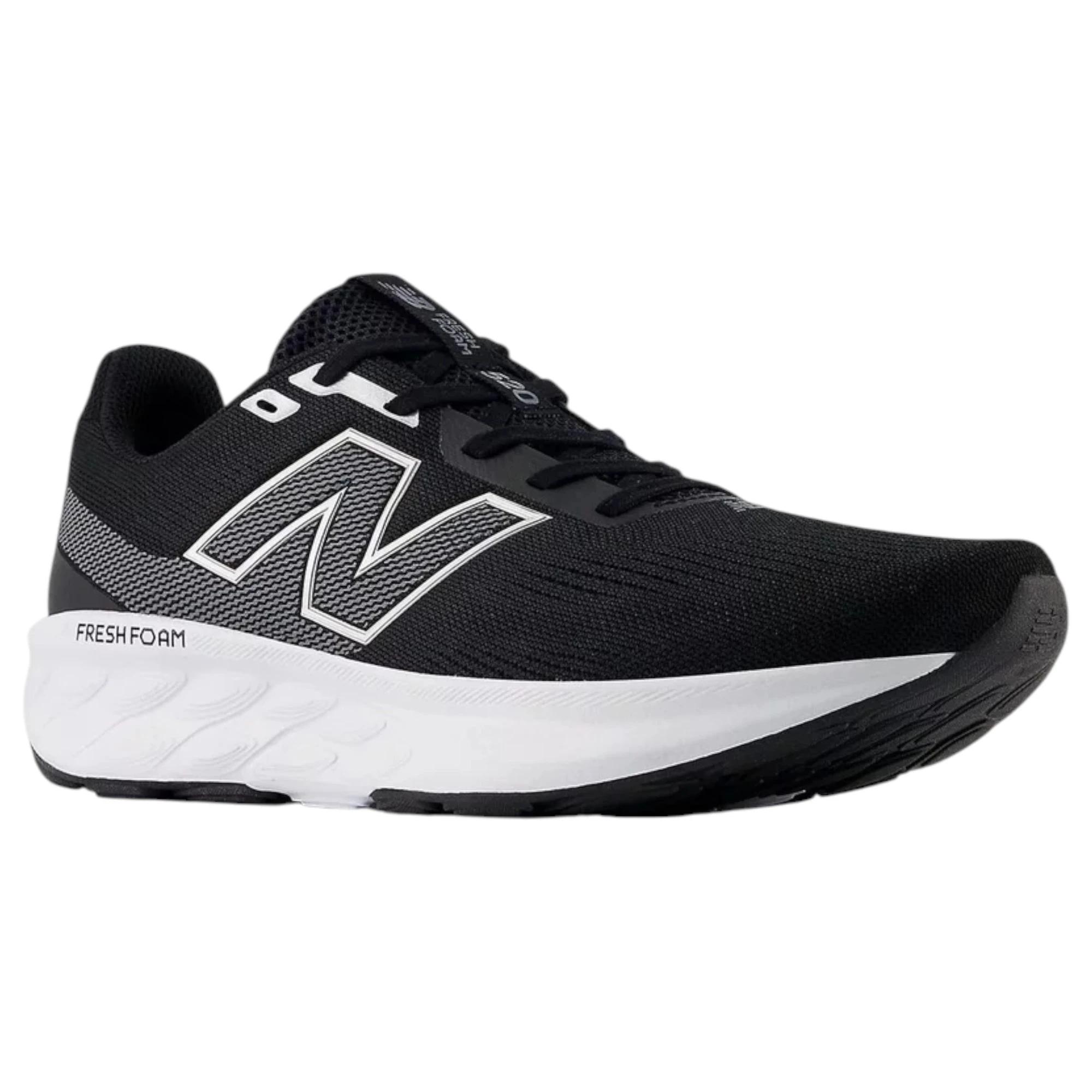 3 New Balance Mens Fresh Foam 520 v9 Athletic Running Shoes BLACK/WHITE, 3 of 5